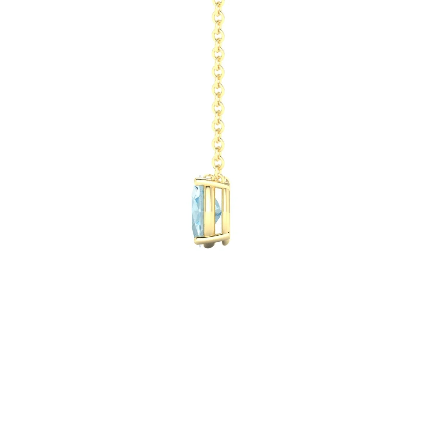 Radiance | 18k Yellow Gold 6 x 4 mm Oval Aquamarine Pendant