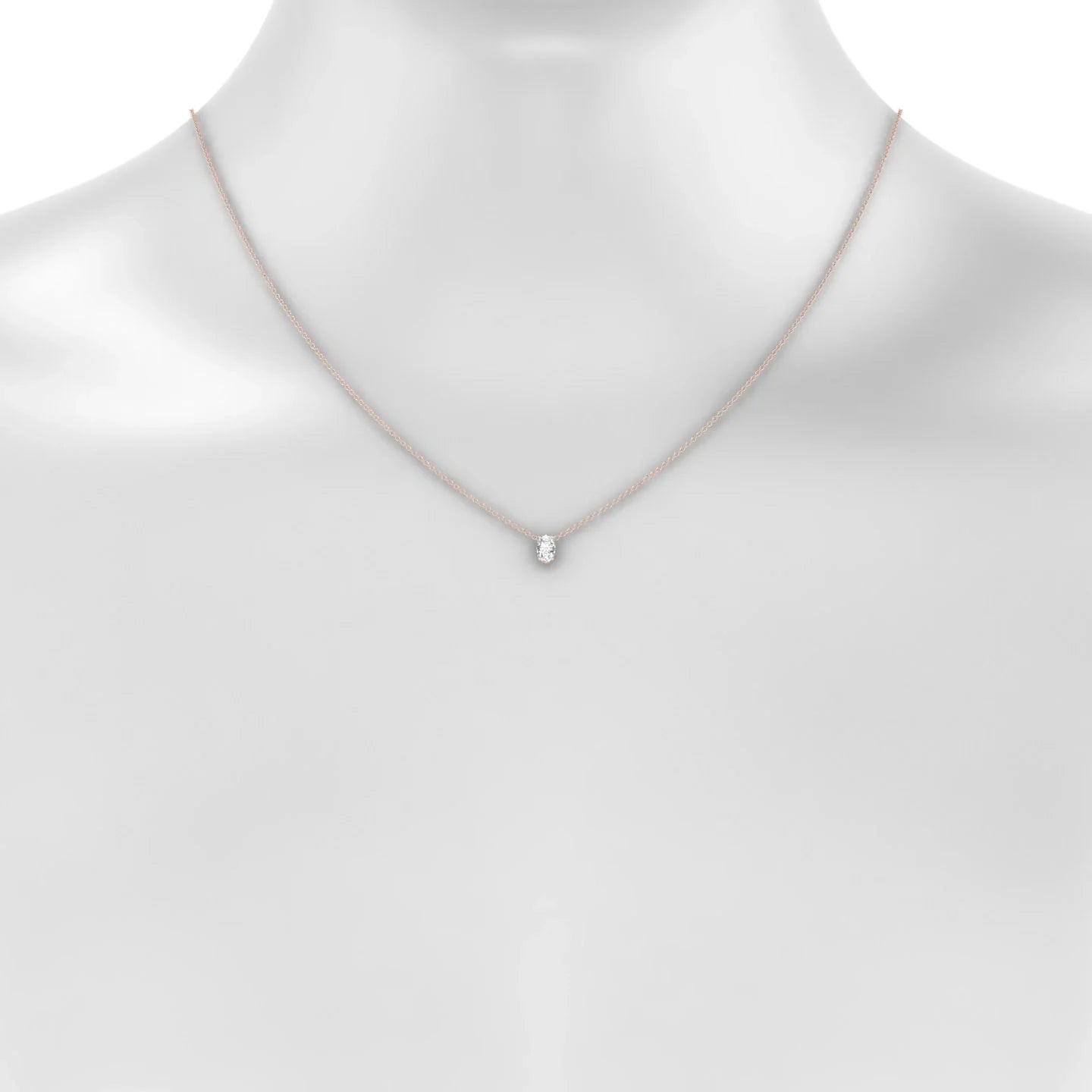 Radiance | 18k Rose Gold 6 x 4 mm Oval Diamond Pendant