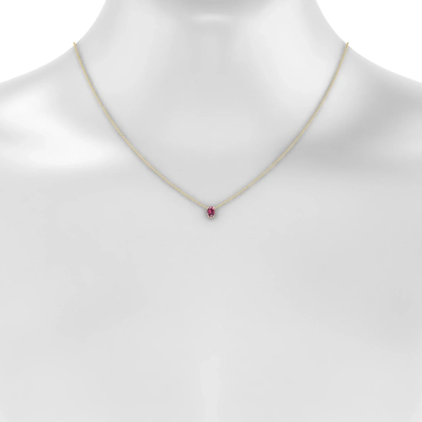 Radiance | 18k Yellow Gold 6 x 4 mm Oval Rhodolite Pendant