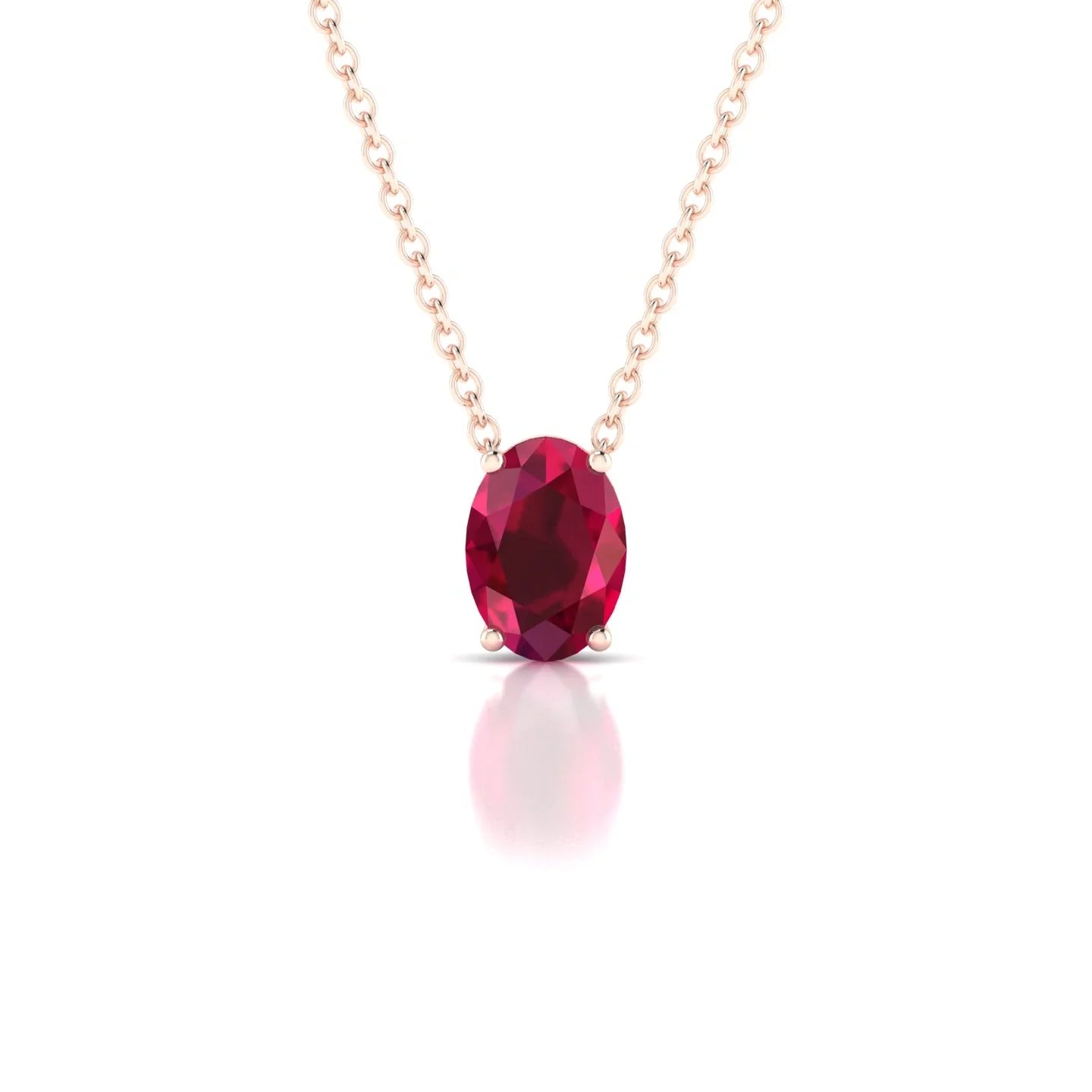Radiance | 18k Rose Gold 7 x 5 mm Oval Ruby Pendant