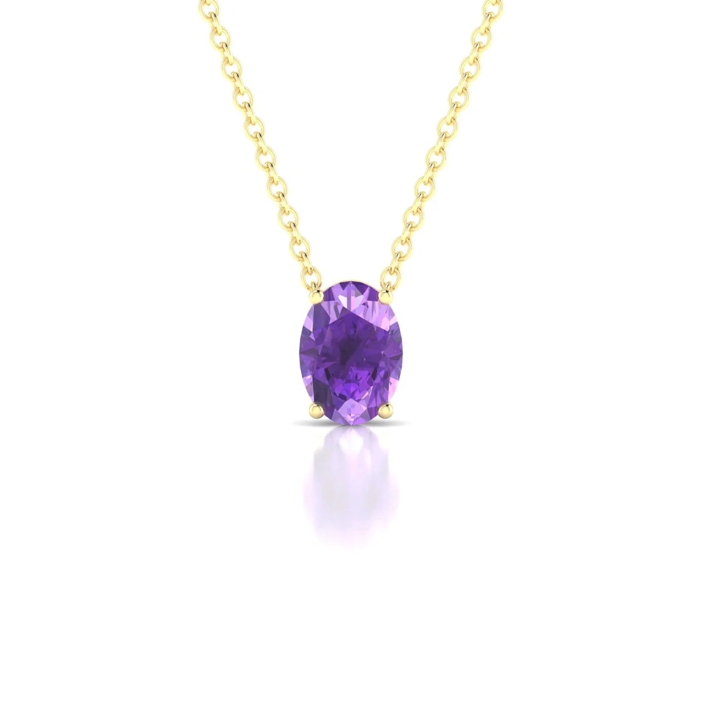 Radiance | 18k Yellow Gold 7 x 5 mm Oval Amethyst Pendant