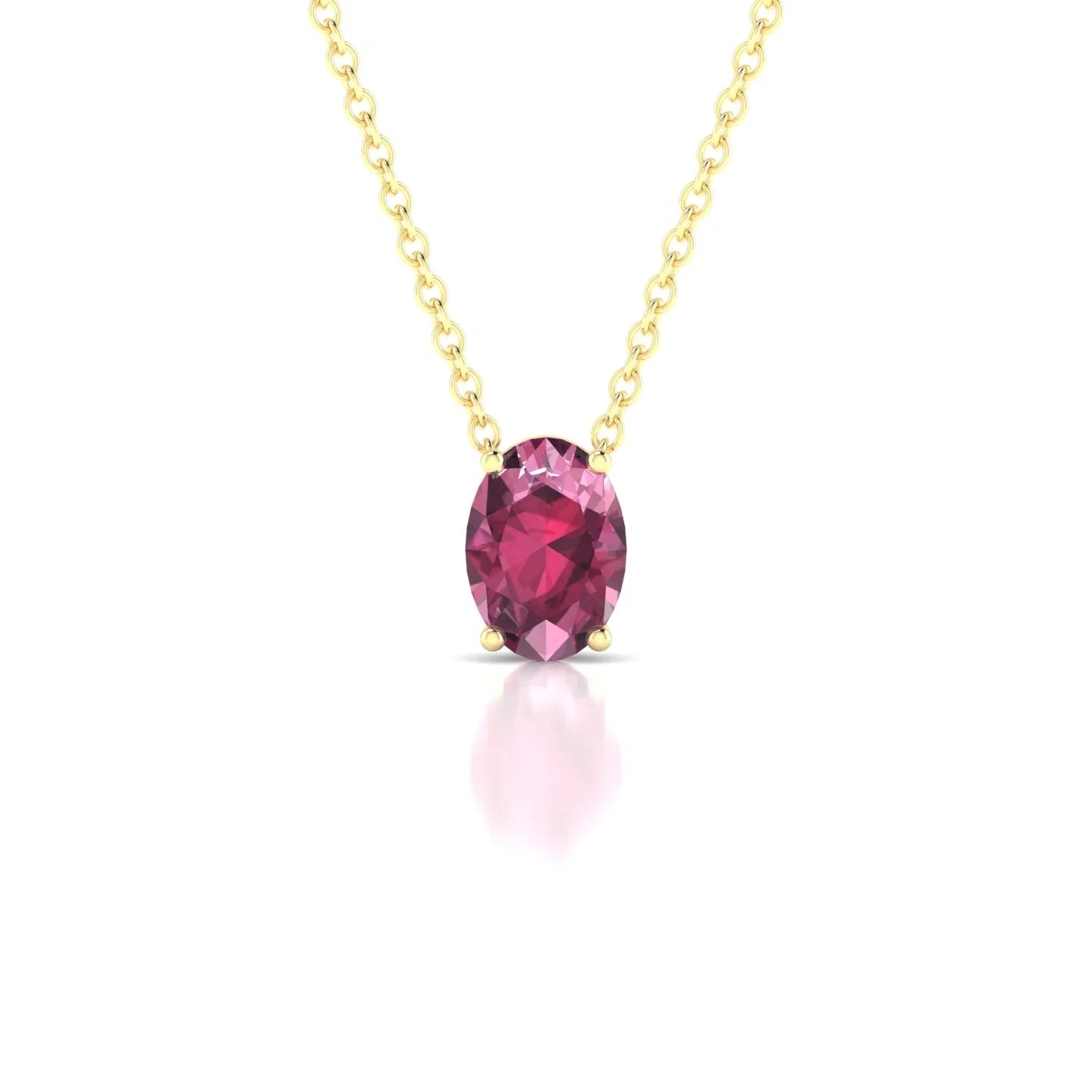 Radiance | 18k Yellow Gold 7 x 5 mm Oval Rhodolite Pendant