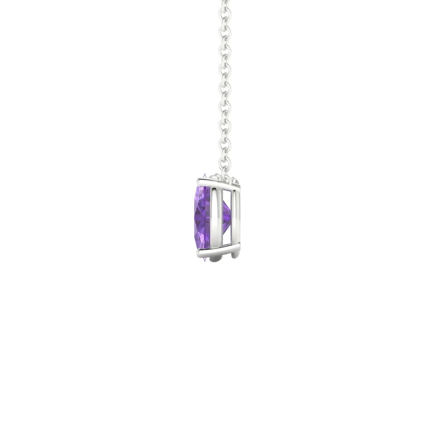 Radiance | 18k White Gold 7 x 5 mm Oval Amethyst Pendant