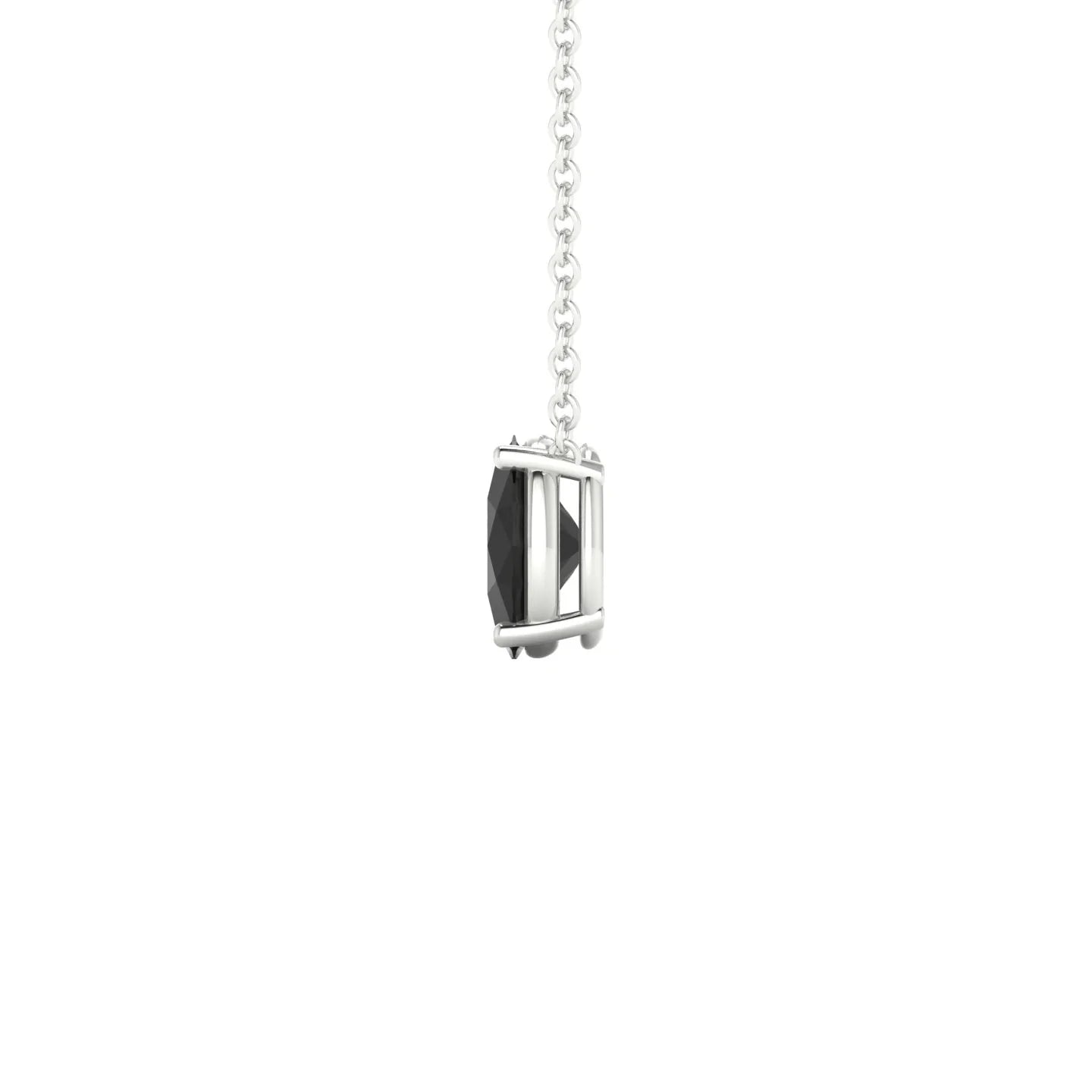 Radiance | 18k White Gold 7 x 5 mm Oval Black Diamond Pendant