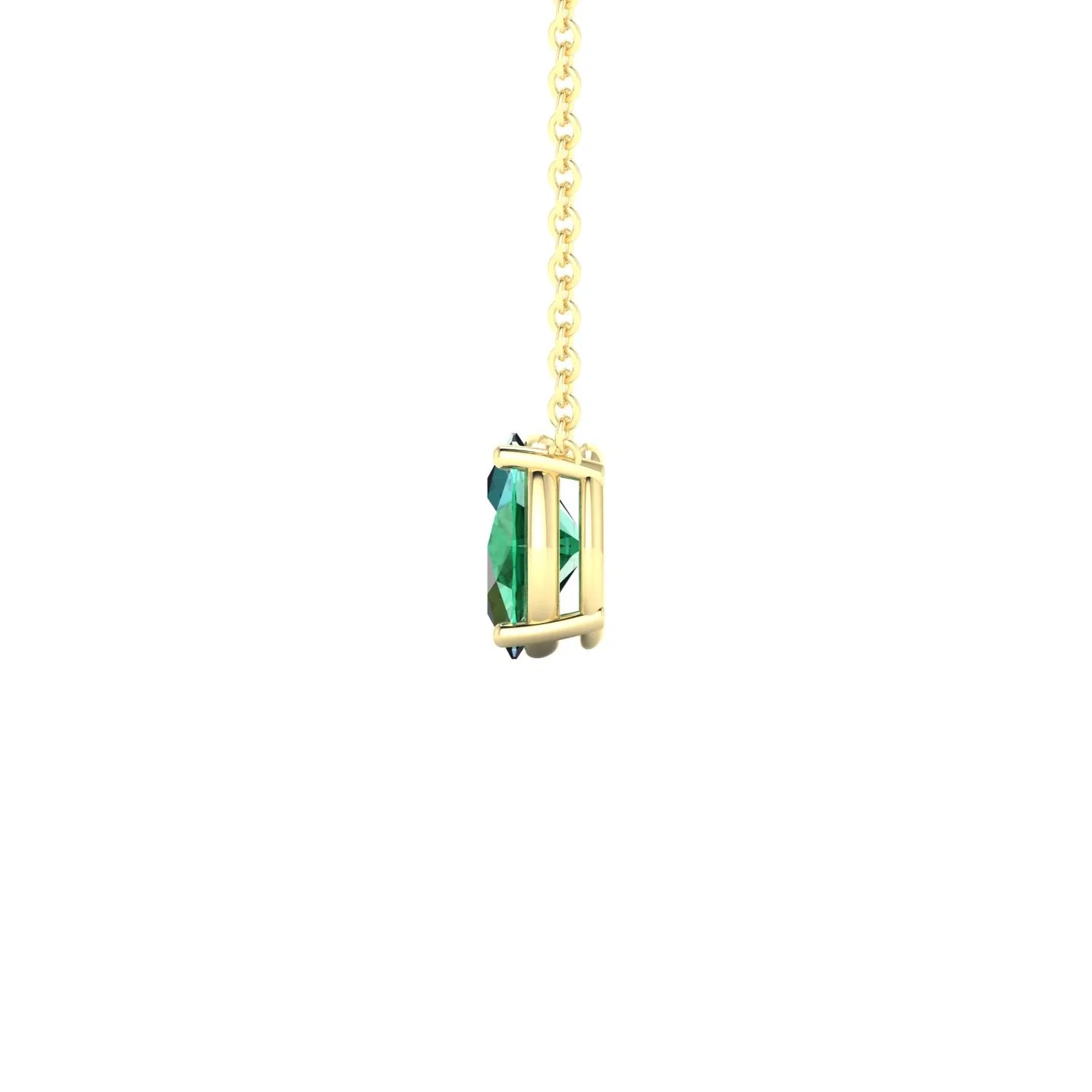 Radiance | 18k Yellow Gold 7 x 5 mm Oval Emerald Pendant