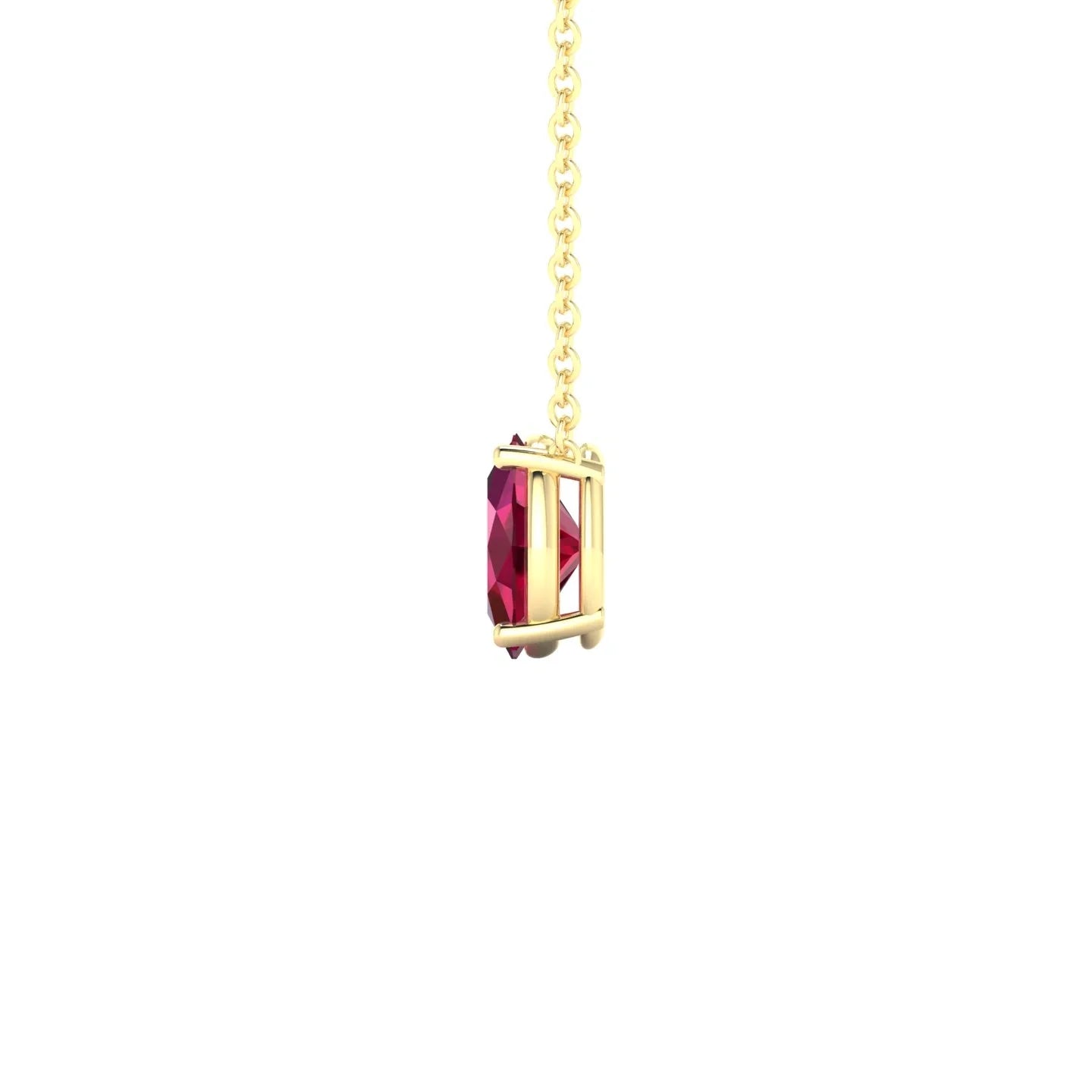 Radiance | 18k Yellow Gold 7 x 5 mm Oval Ruby Pendant