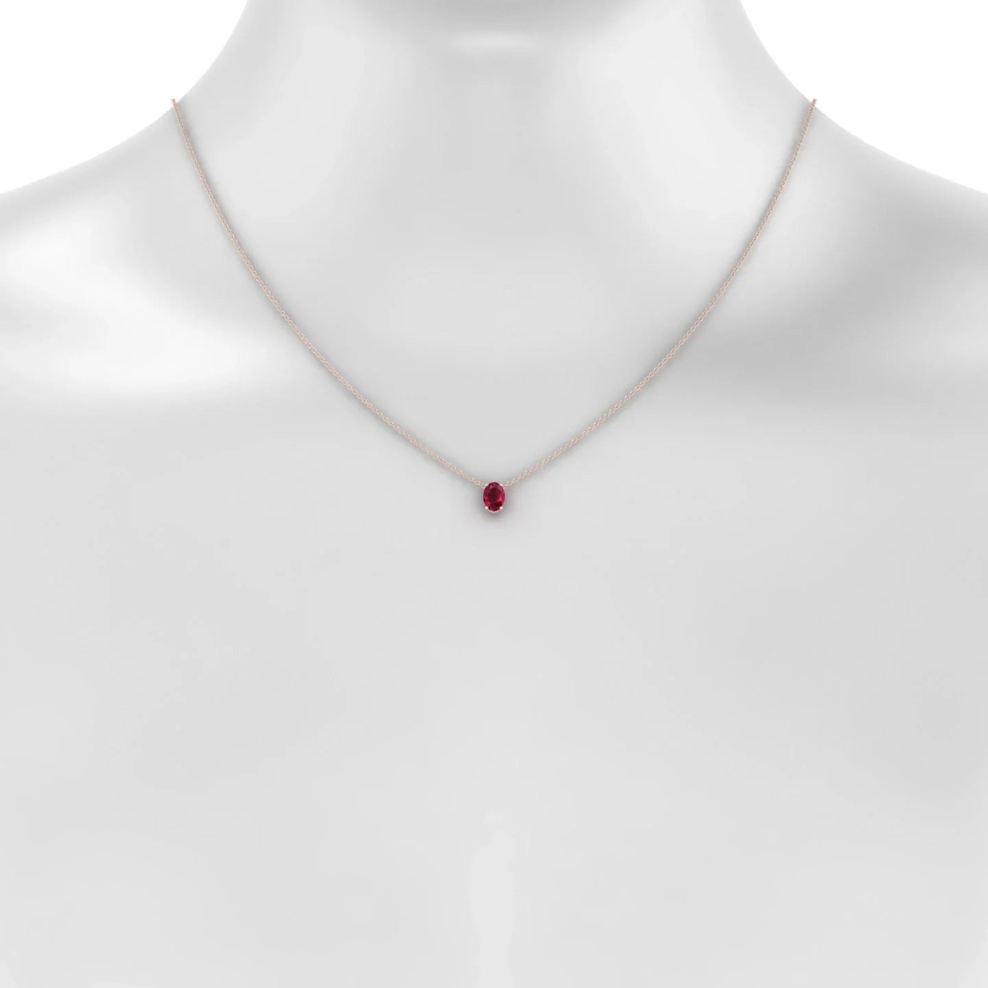 Radiance | 18k Rose Gold 7 x 5 mm Oval Ruby Pendant