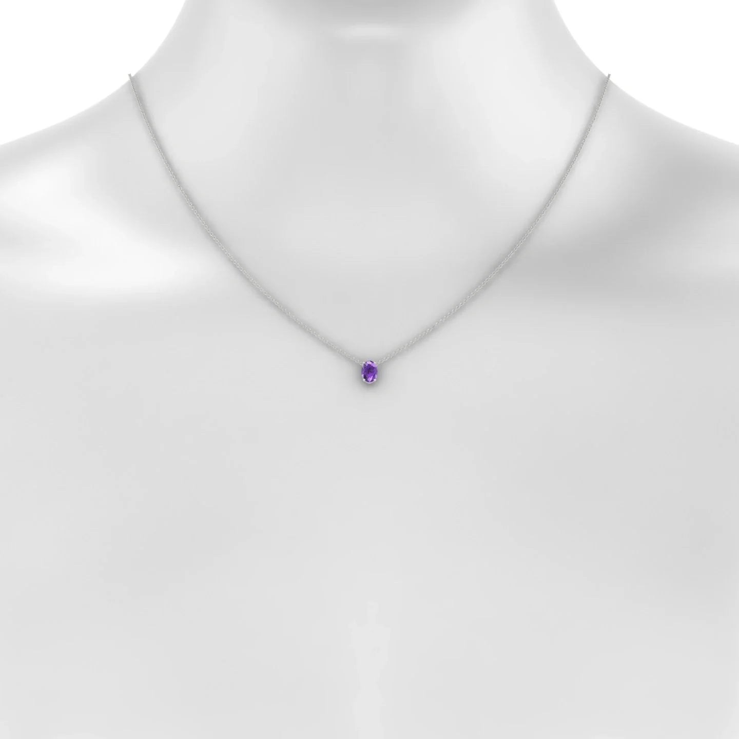 Radiance | 18k White Gold 7 x 5 mm Oval Amethyst Pendant