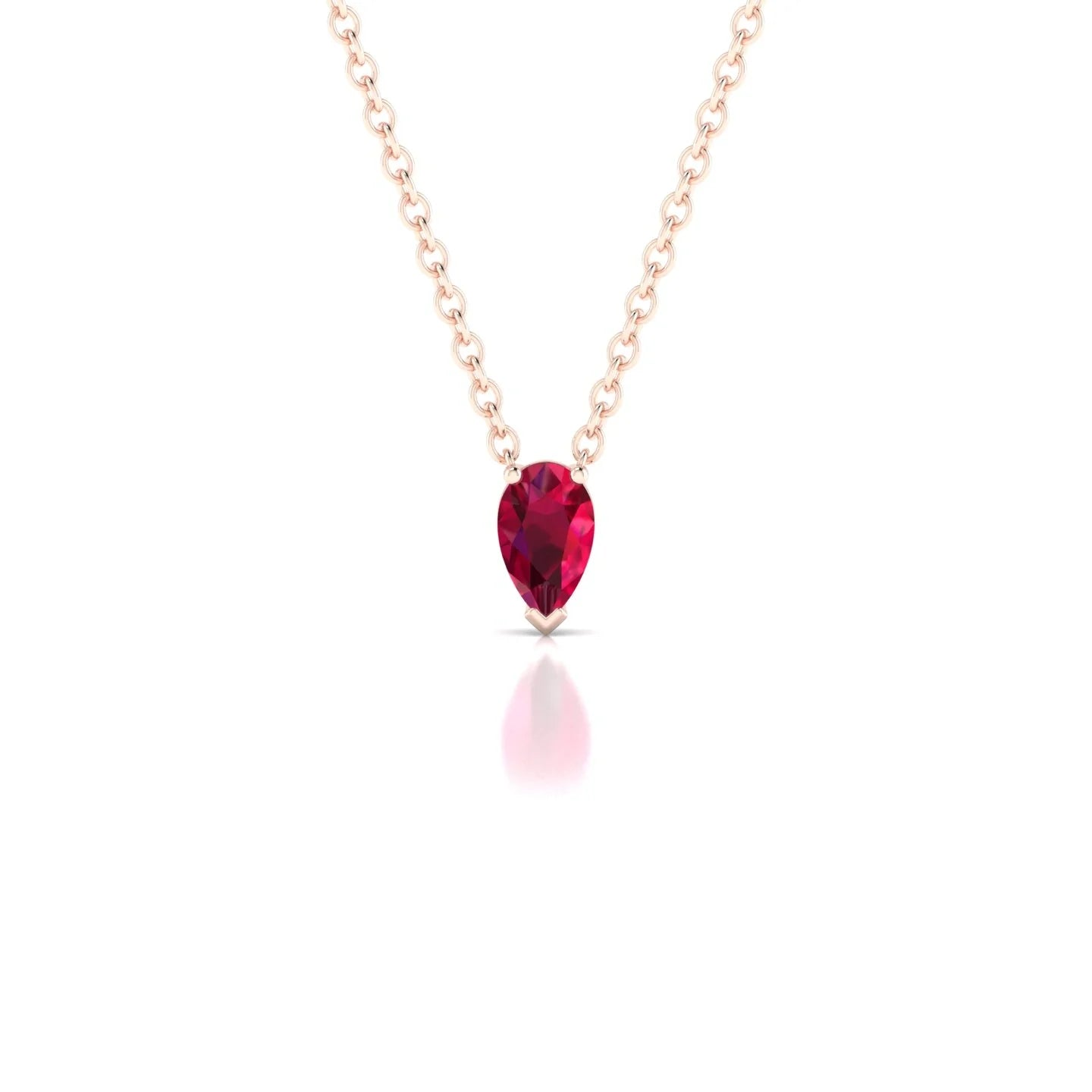 Radiance | 18k Rose Gold 5 x 3 mm Pear Ruby Pendant