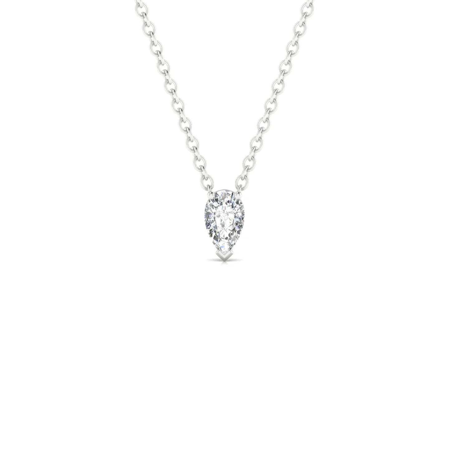 Radiance | 18k White Gold 5 x 3 mm Pear Diamond Pendant