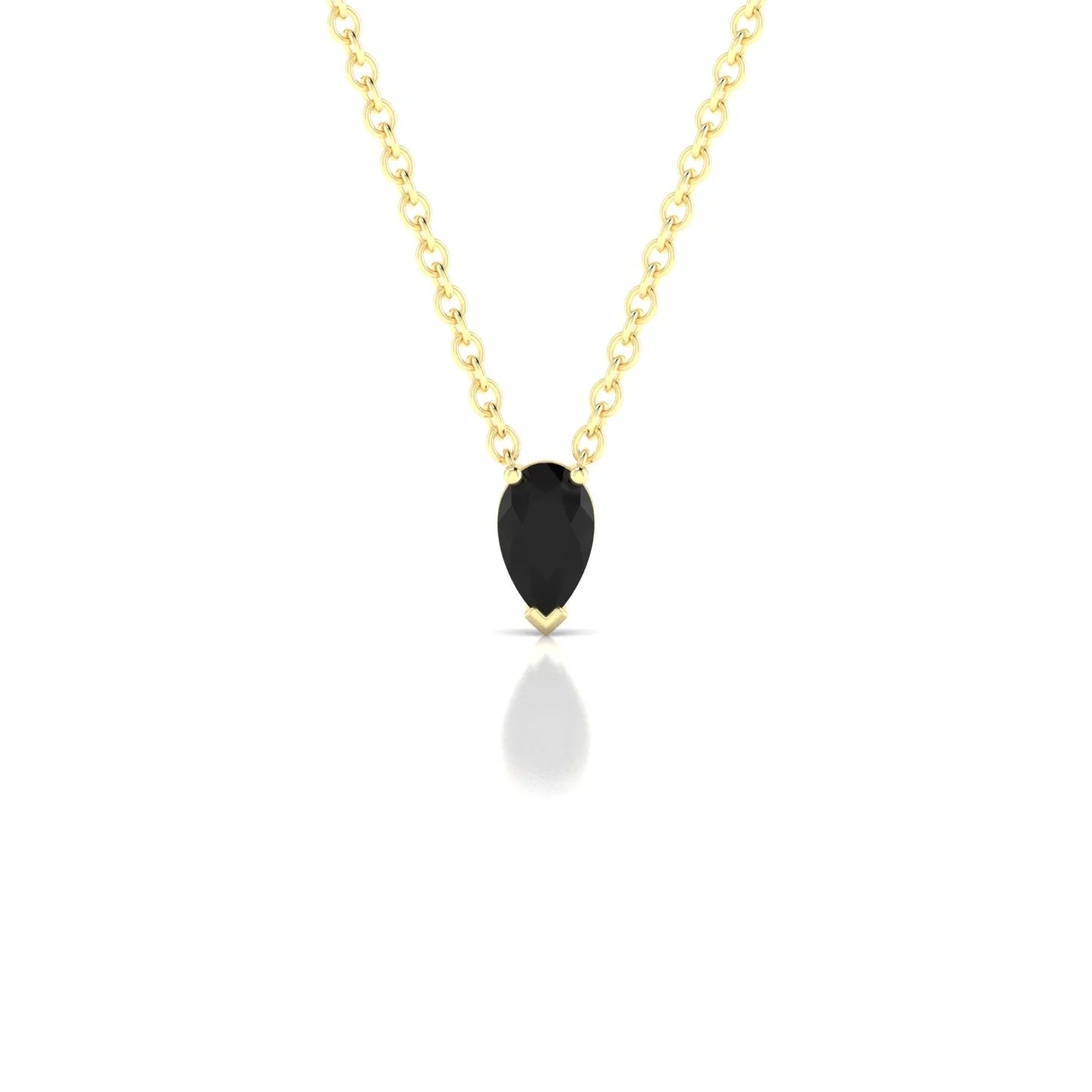 Radiance | 18k Yellow Gold 5 x 3 mm Pear Black Diamond Pendant
