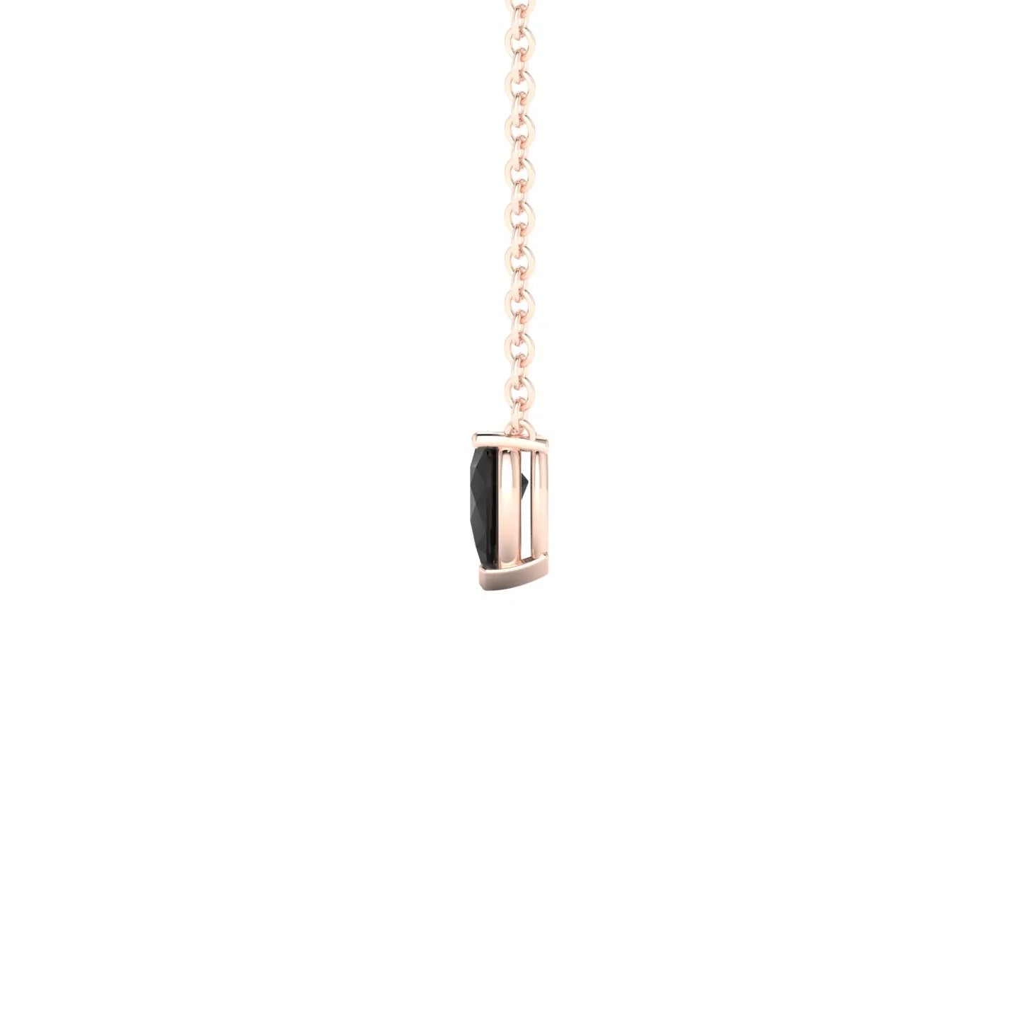 Radiance | 18k Rose Gold 5 x 3 mm Pear Black Diamond Pendant
