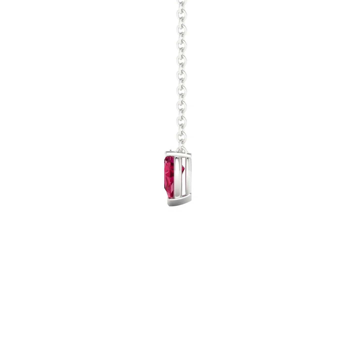 Radiance | 18k White Gold 5 x 3 mm Pear Ruby Pendant