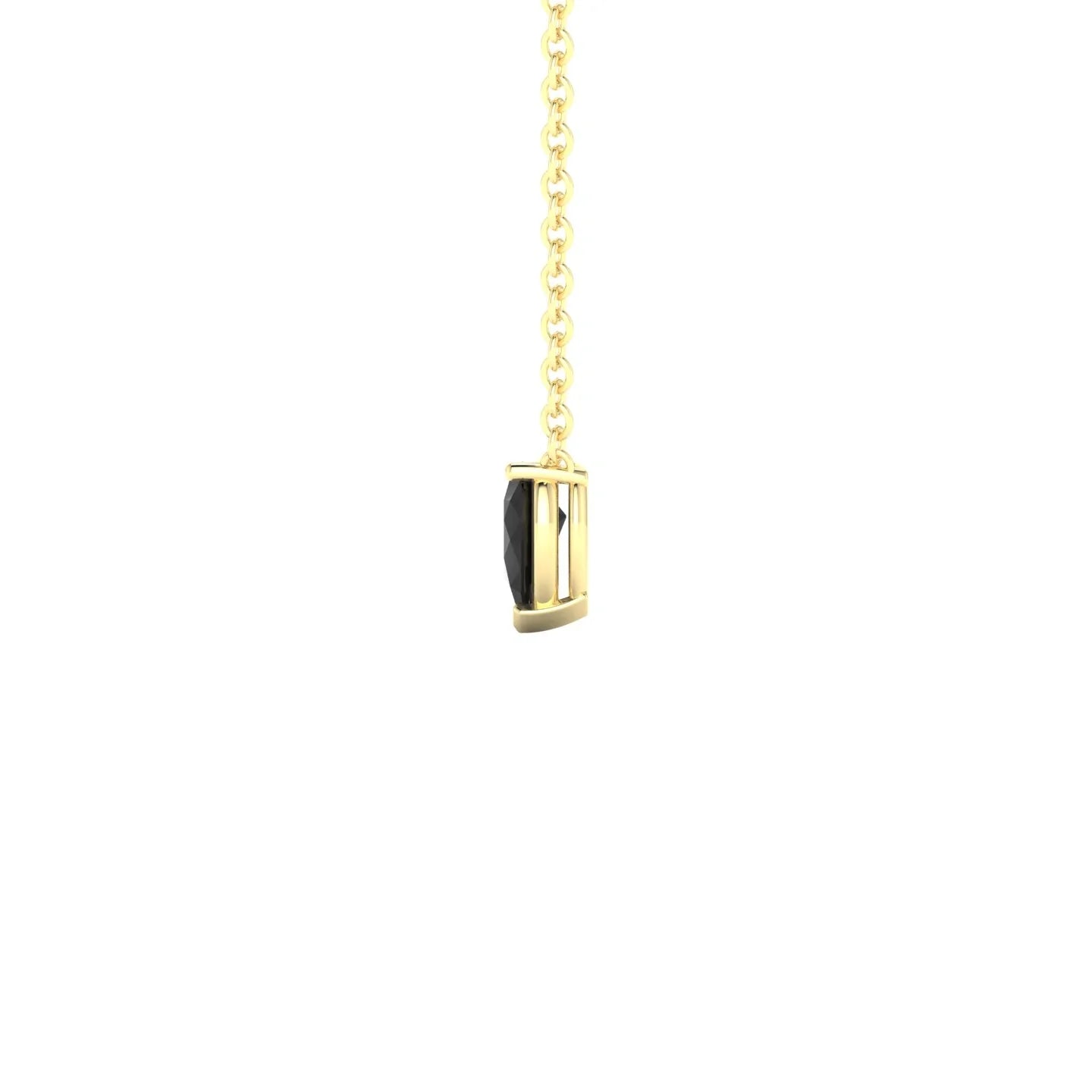 Radiance | 18k Yellow Gold 5 x 3 mm Pear Black Diamond Pendant