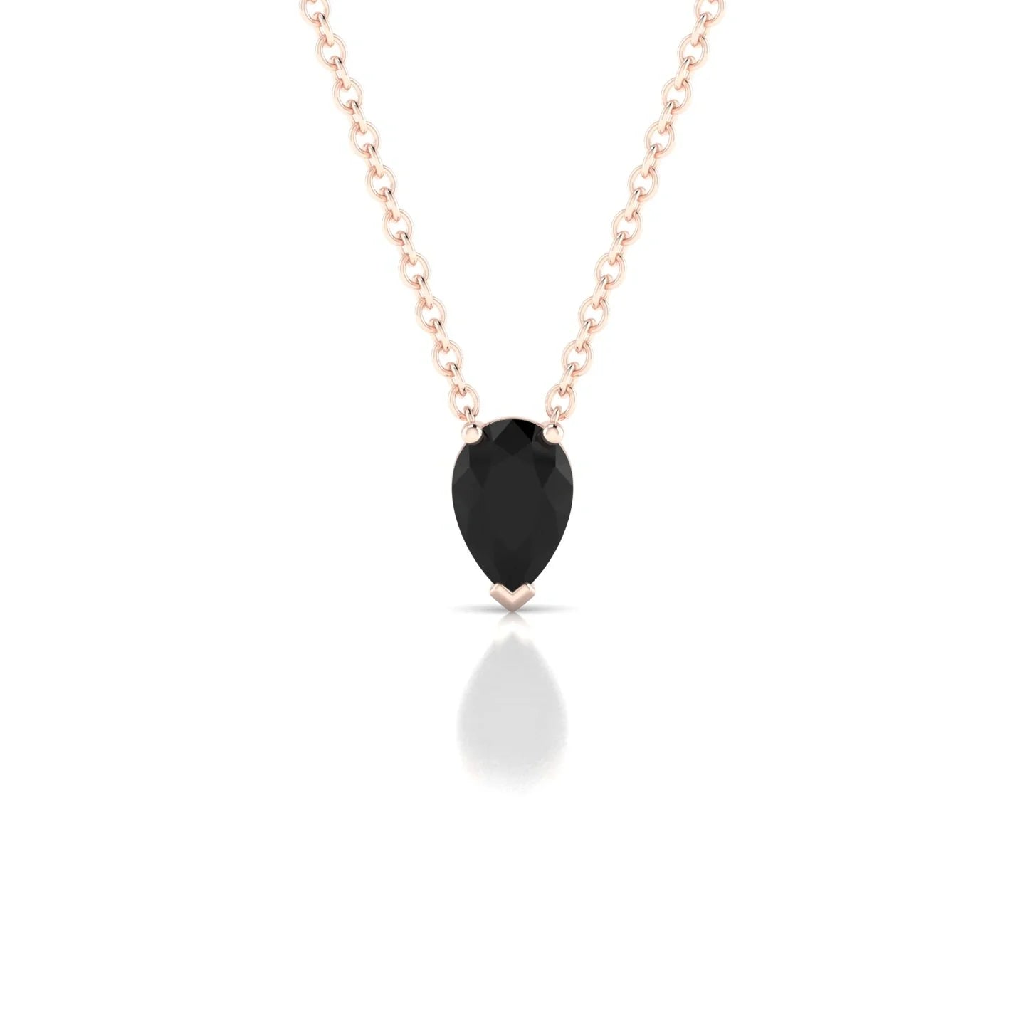 Radiance | 18k Rose Gold 6 x 4 mm Pear Black Diamond Pendant