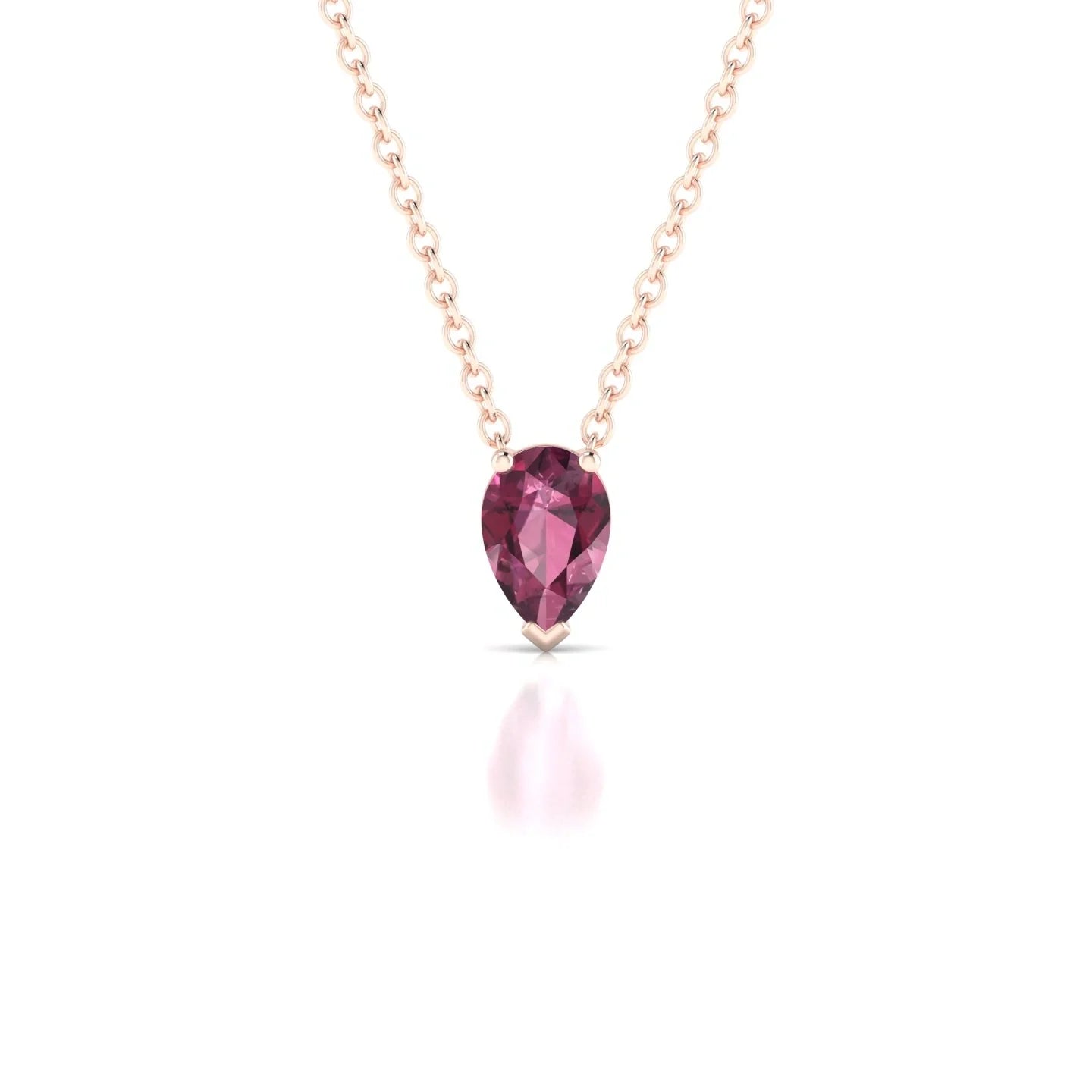 Radiance | 18k Rose Gold 6 x 4 mm Pear Rhodolite Pendant