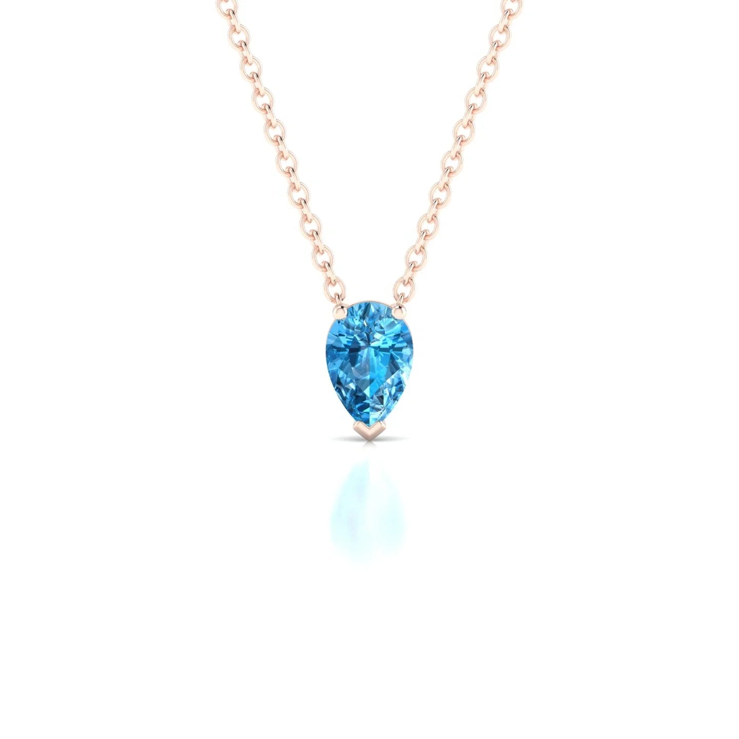 Radiance | 18k Rose Gold 6 x 4 mm Pear Topaz Pendant