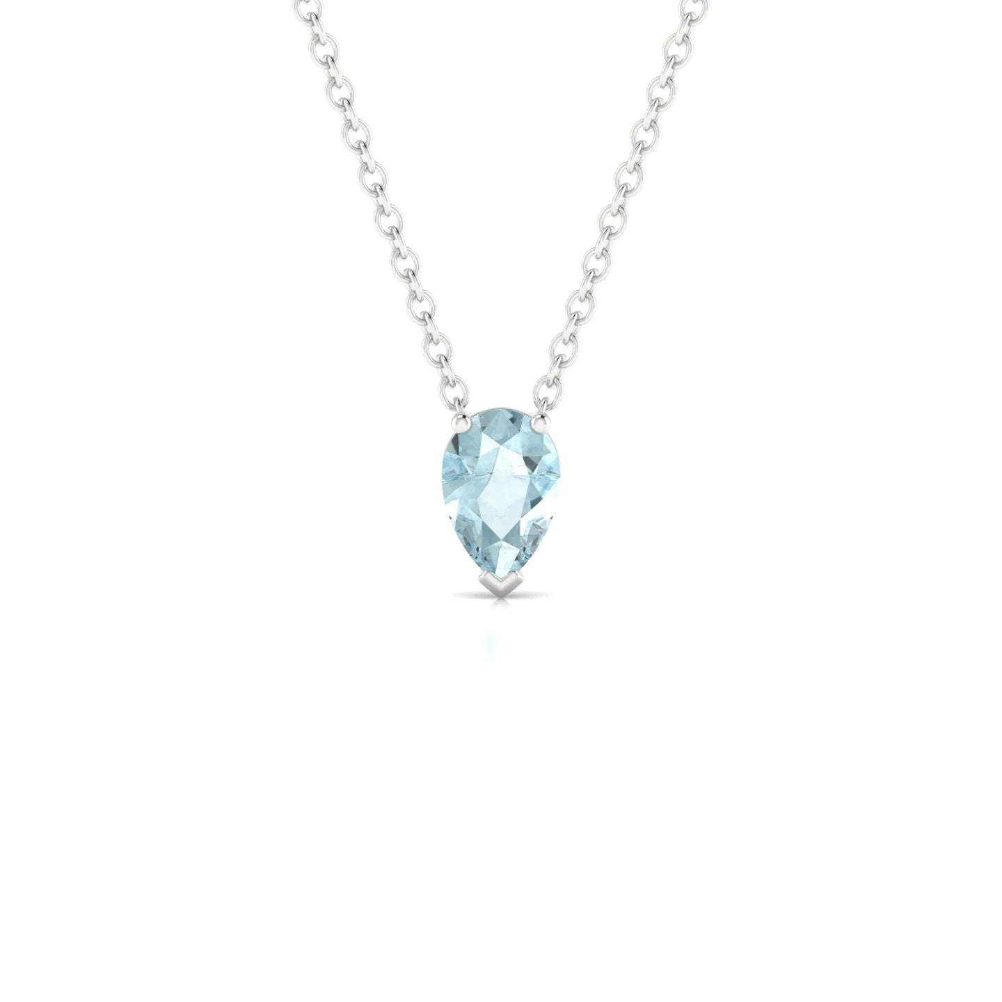 Radiance | 18k White Gold 6 x 4 mm Pear Aquamarine Pendant