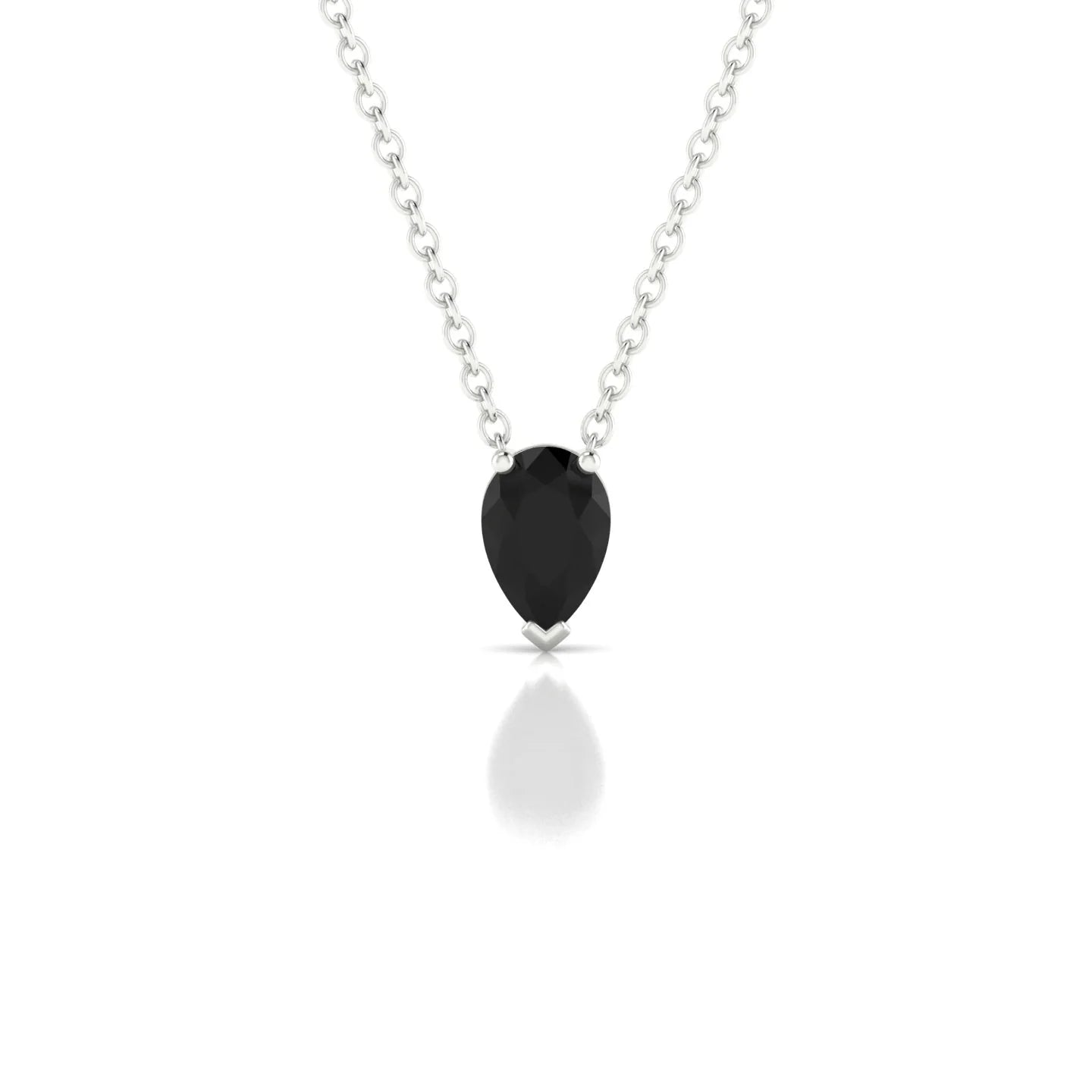 Radiance | 18k White Gold 6 x 4 mm Pear Black Diamond Pendant