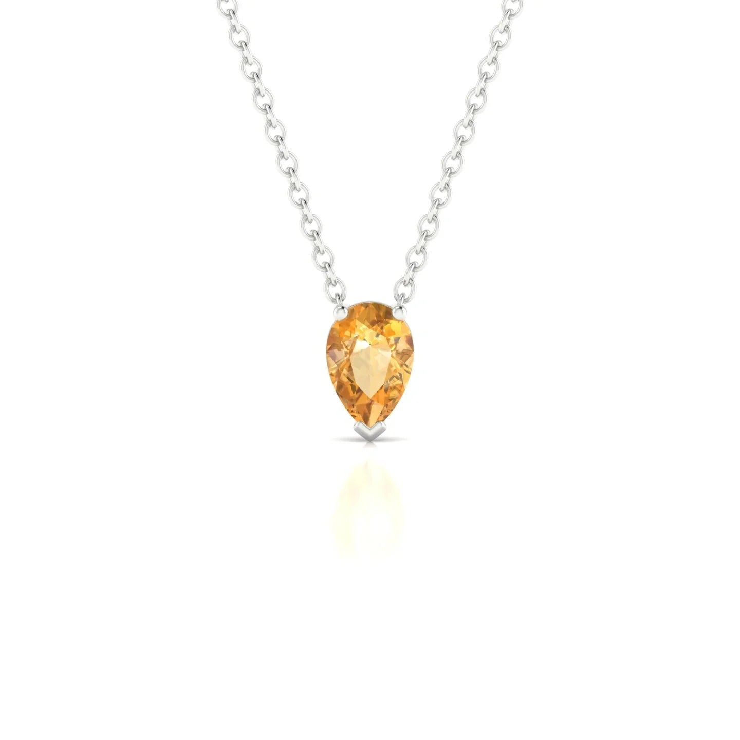 Radiance | 18k White Gold 6 x 4 mm Pear Citrine Pendant