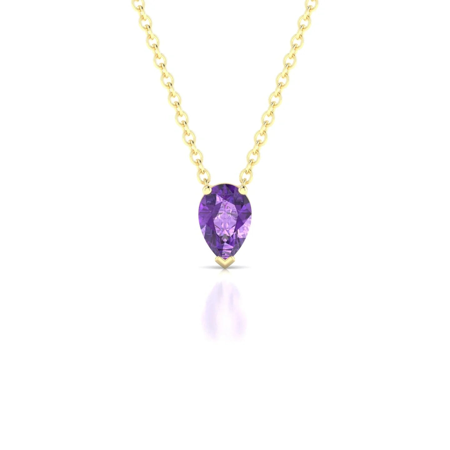 Radiance | 18k Yellow Gold 6 x 4 mm Pear Amethyst Pendant