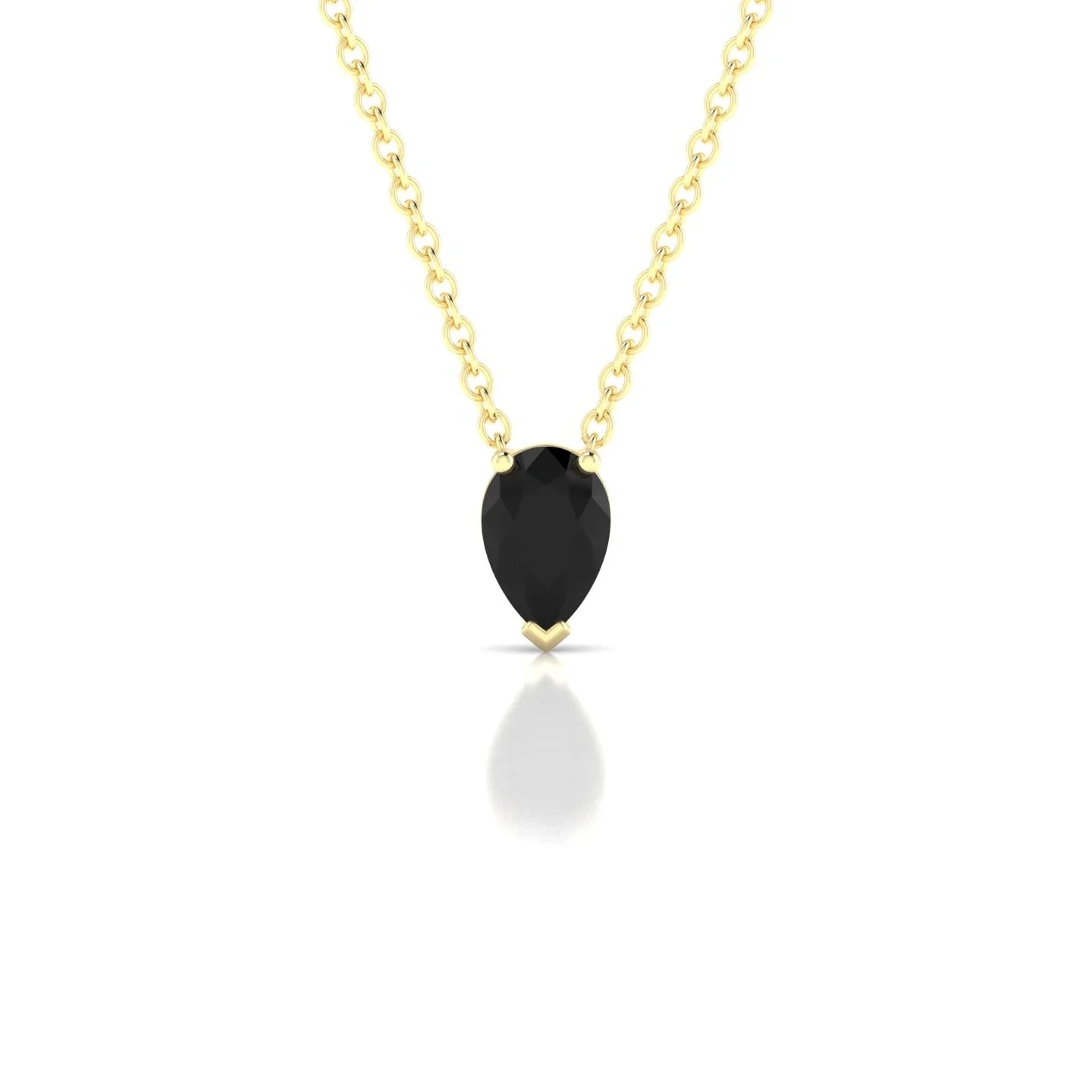 Radiance | 18k Yellow Gold 6 x 4 mm Pear Black Diamond Pendant