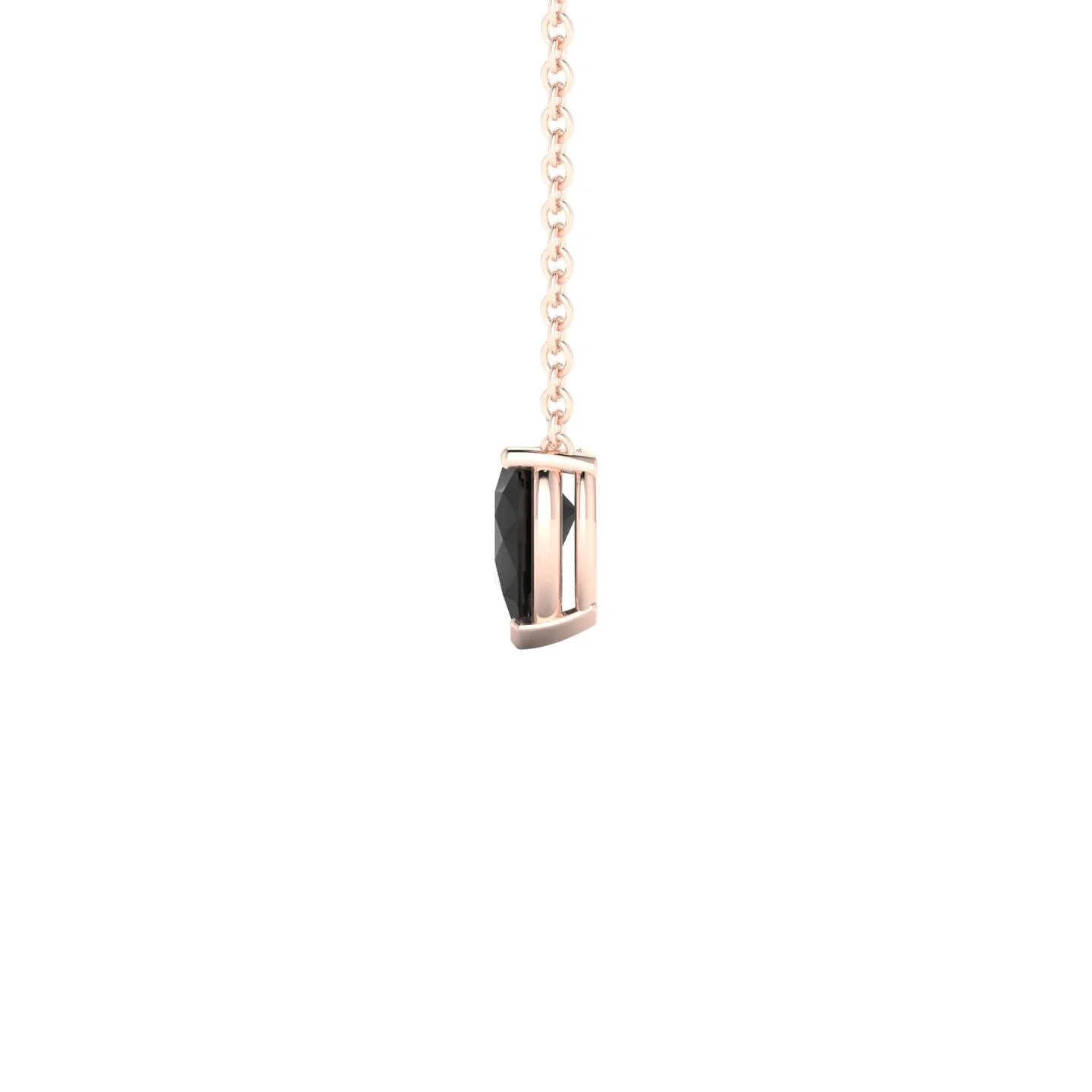 Radiance | 18k Rose Gold 6 x 4 mm Pear Black Diamond Pendant