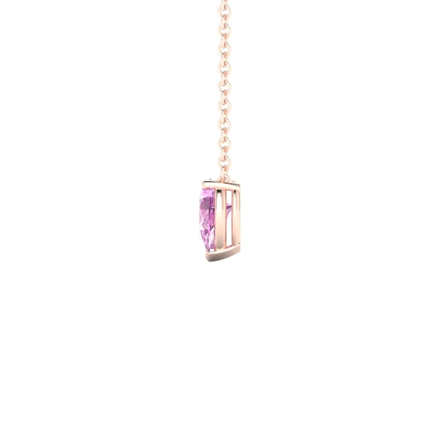 Radiance | 18k Rose Gold 6 x 4 mm Pear Pink Sapphire Pendant