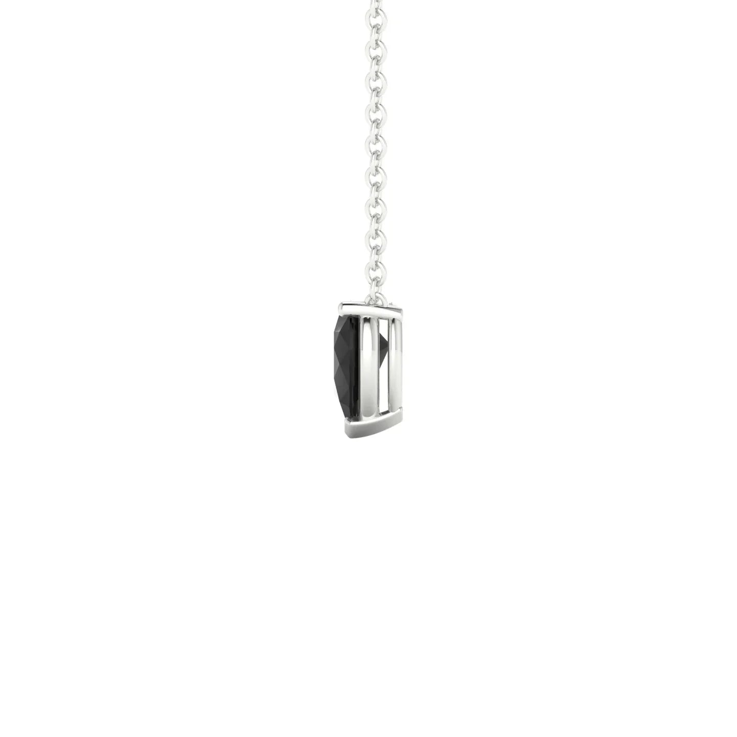 Radiance | 18k White Gold 6 x 4 mm Pear Black Diamond Pendant