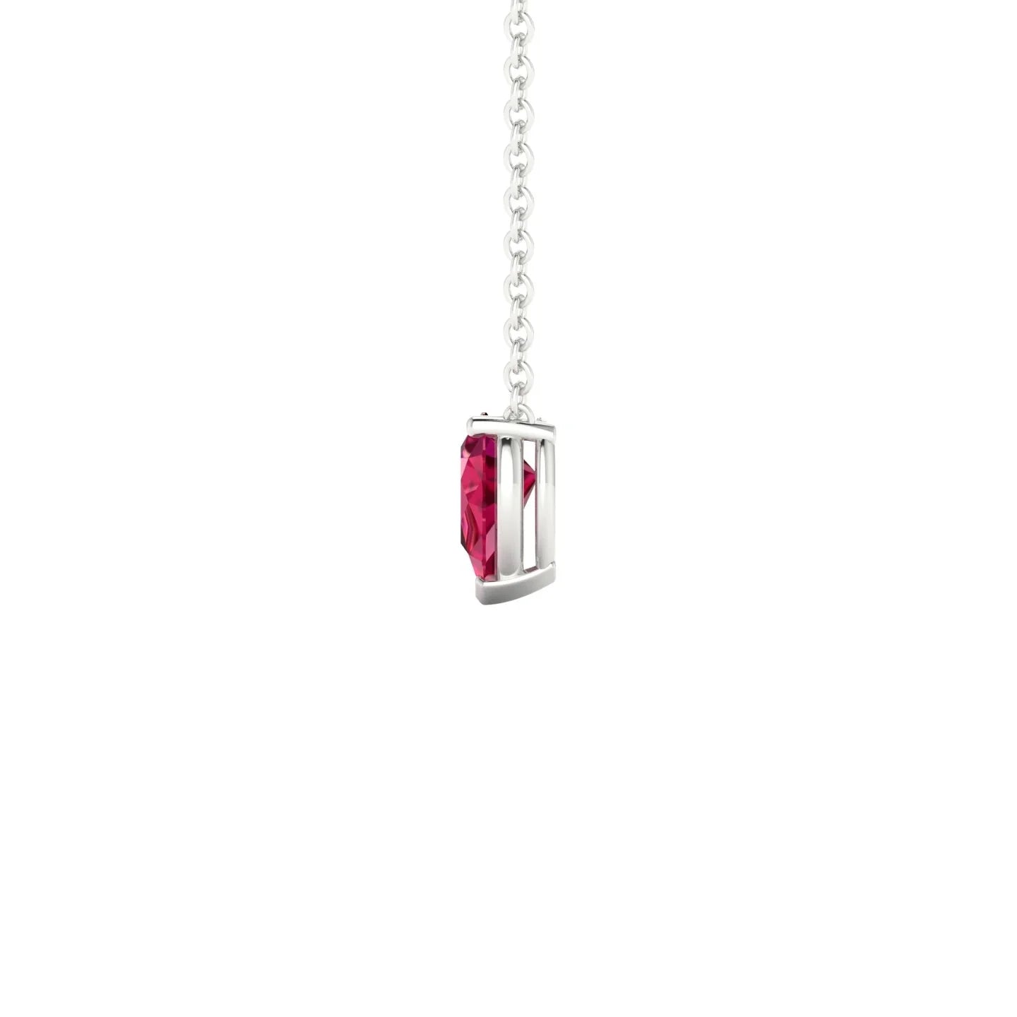 Radiance | 18k White Gold 6 x 4 mm Pear Ruby Pendant