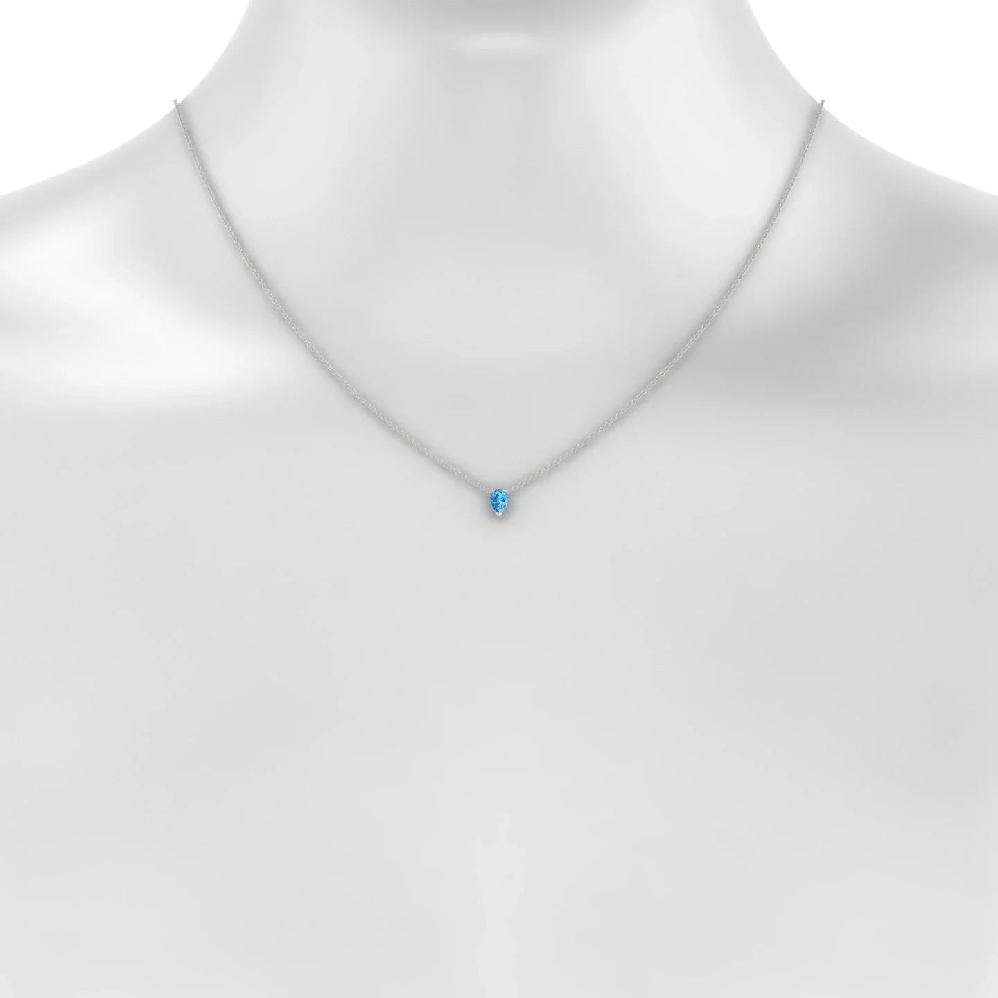 Radiance | 18k White Gold 6 x 4 mm Pear Topaz Pendant