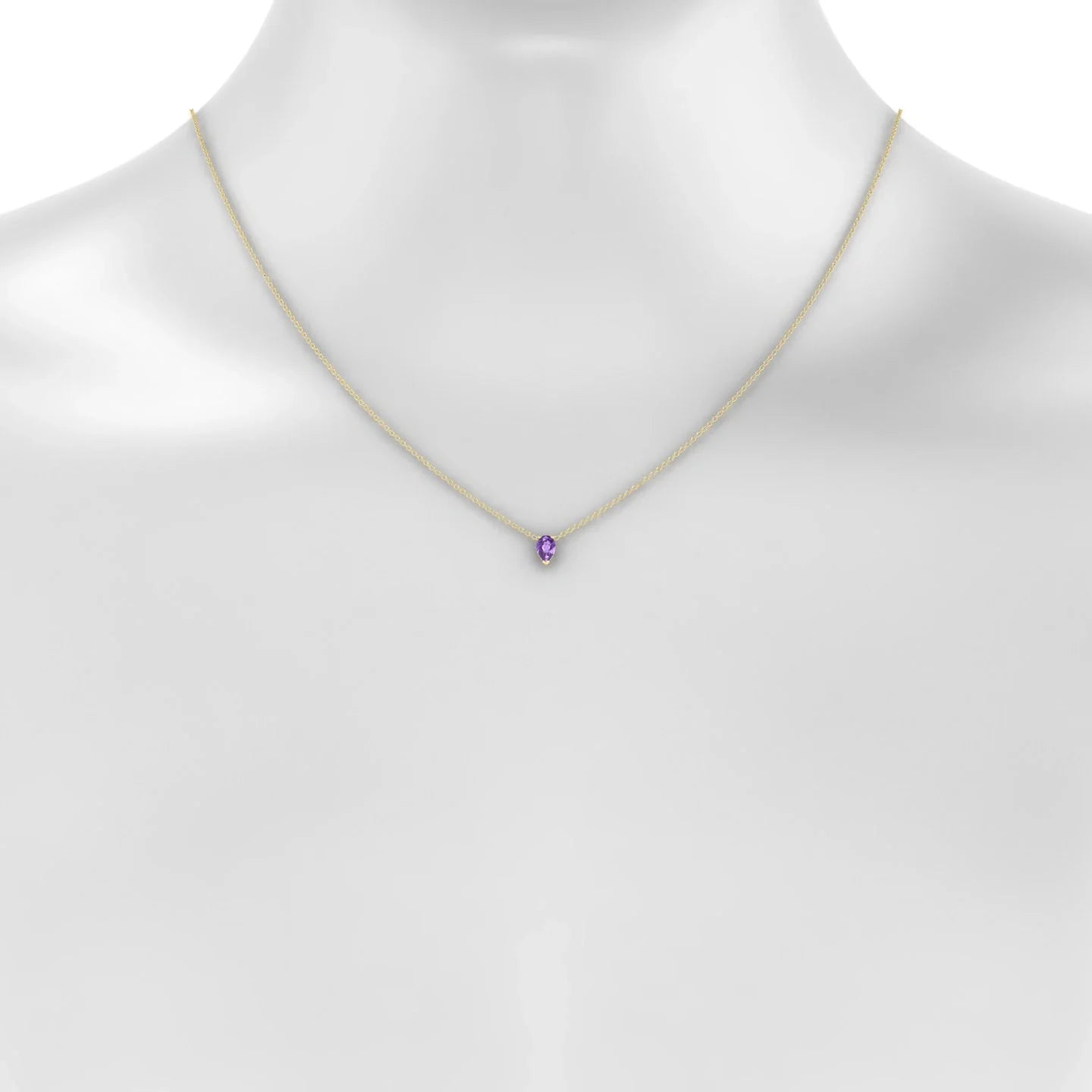 Radiance | 18k Yellow Gold 6 x 4 mm Pear Amethyst Pendant