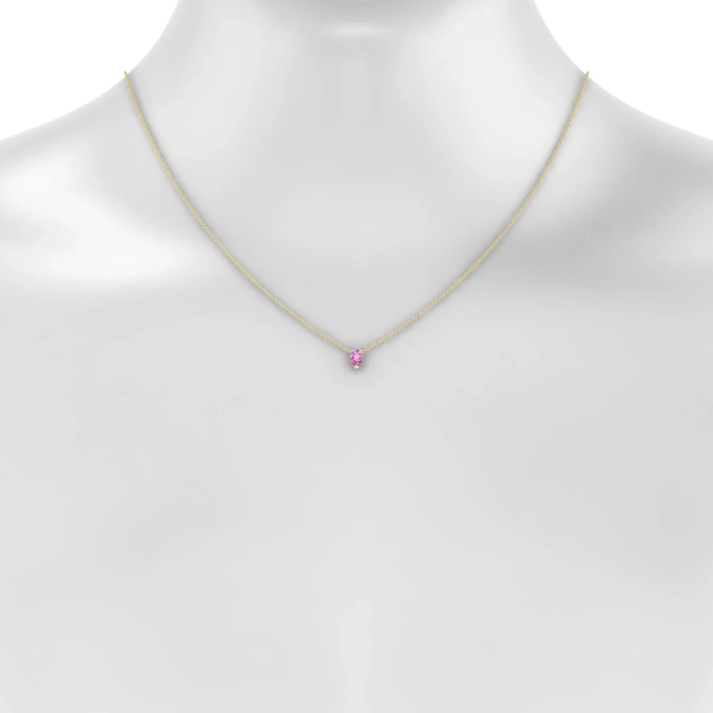 Radiance | 18k Yellow Gold 6 x 4 mm Pear Pink Sapphire Pendant