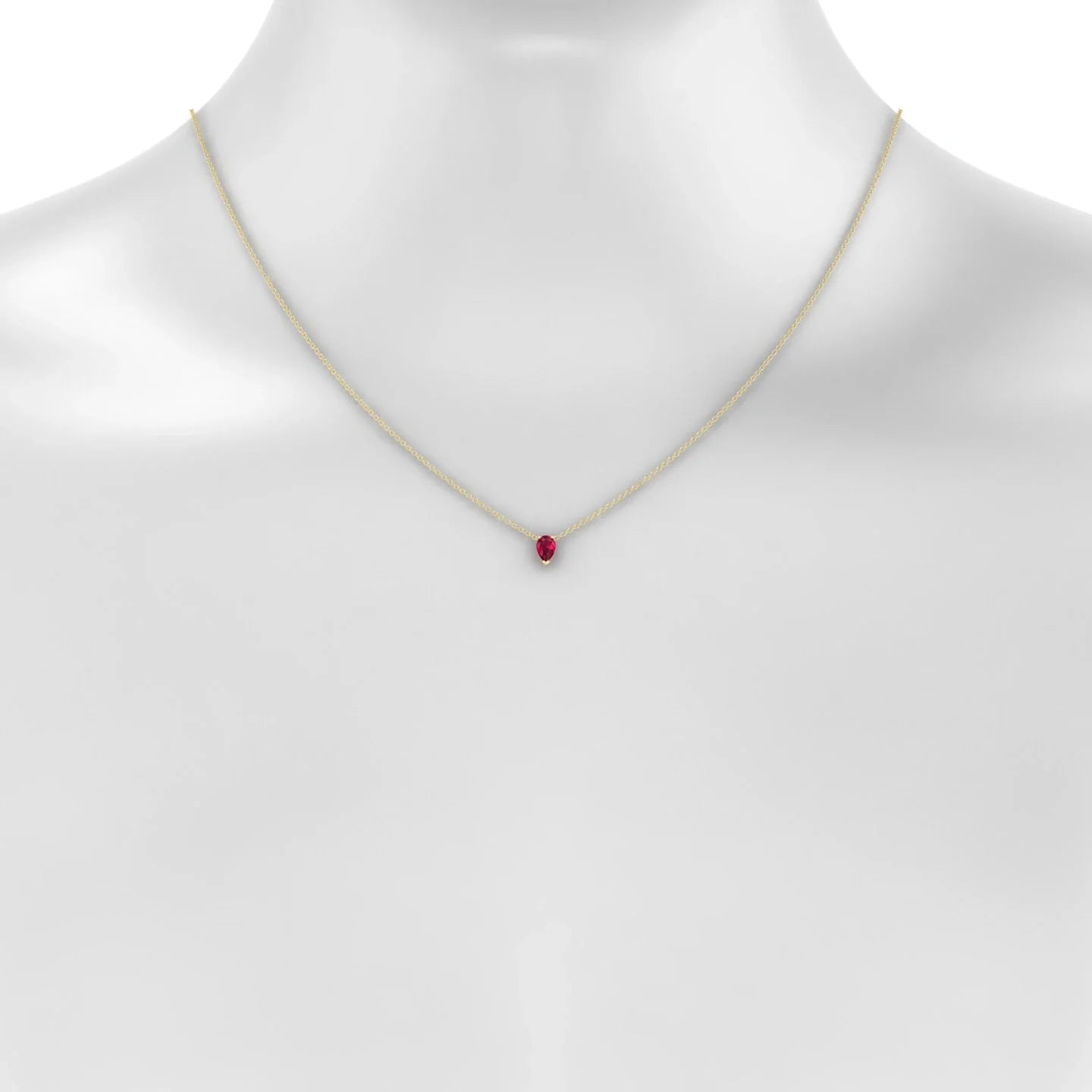 Radiance | 18k Yellow Gold 6 x 4 mm Pear Ruby Pendant