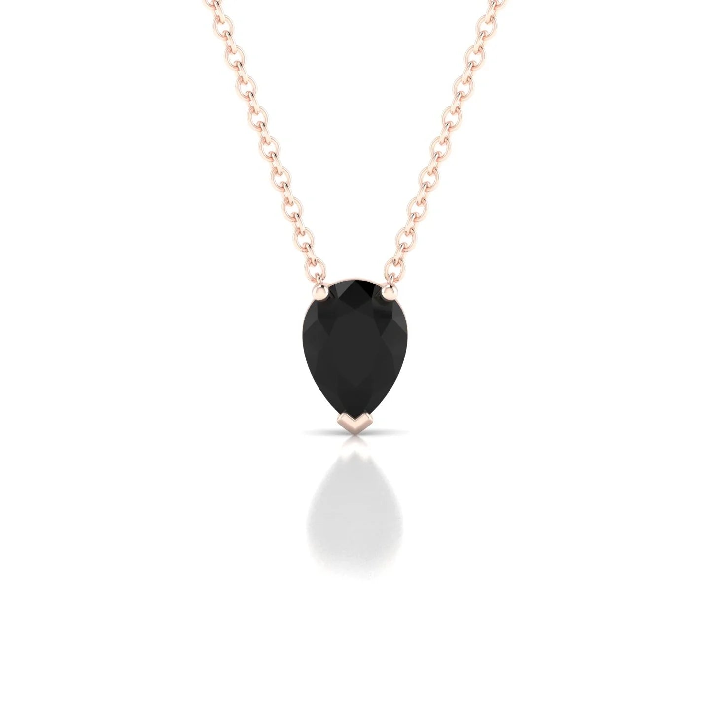 Radiance | 18k Rose Gold 7 x 5 mm Pear Black Diamond Pendant