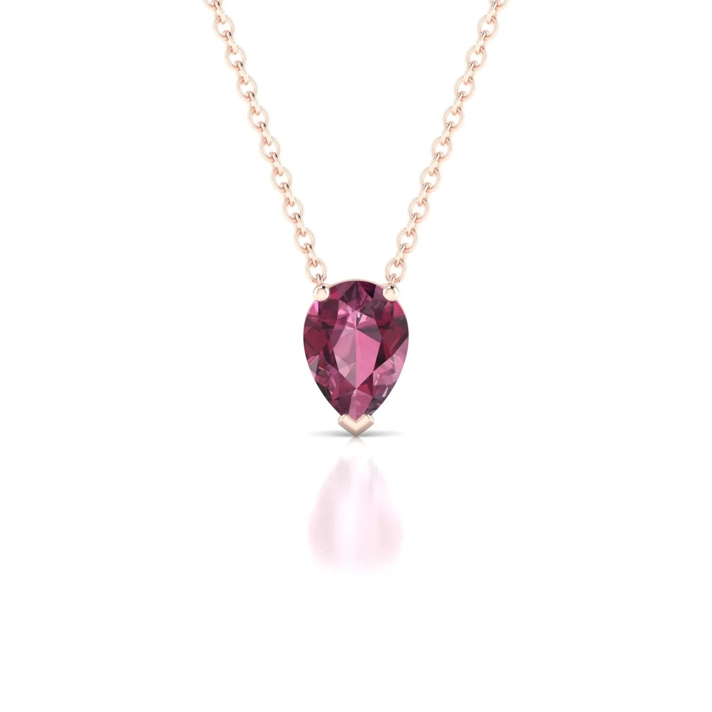 Radiance | 18k Rose Gold 7 x 5 mm Pear Rhodolite Pendant
