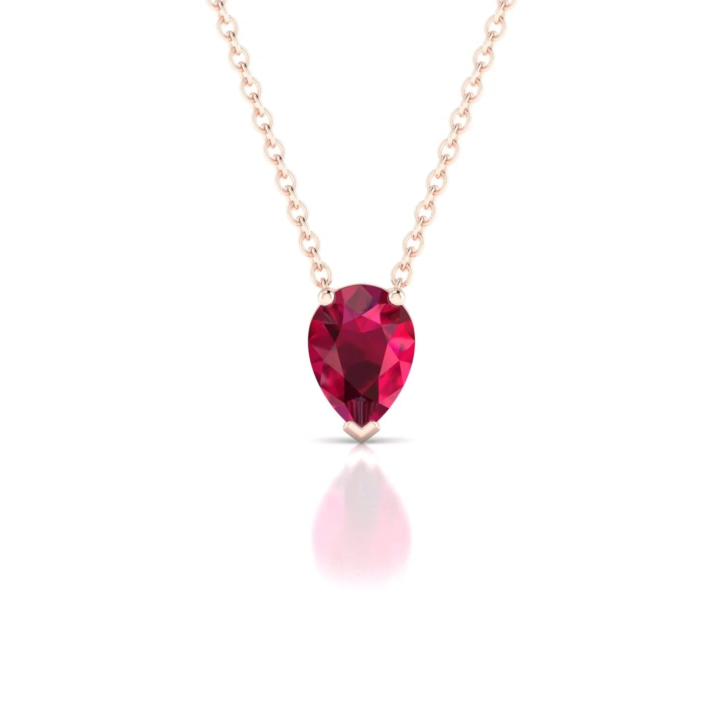 Radiance | 18k Rose Gold 7 x 5 mm Pear Ruby Pendant