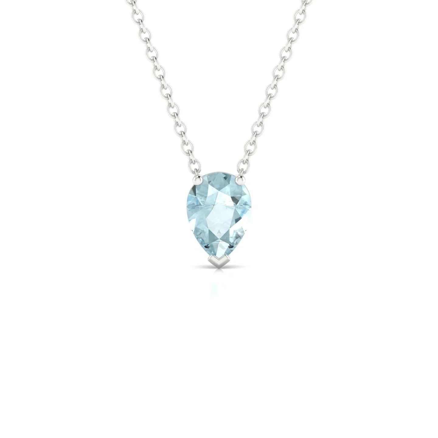 Radiance | 18k White Gold 7 x 5 mm Pear Aquamarine Pendant