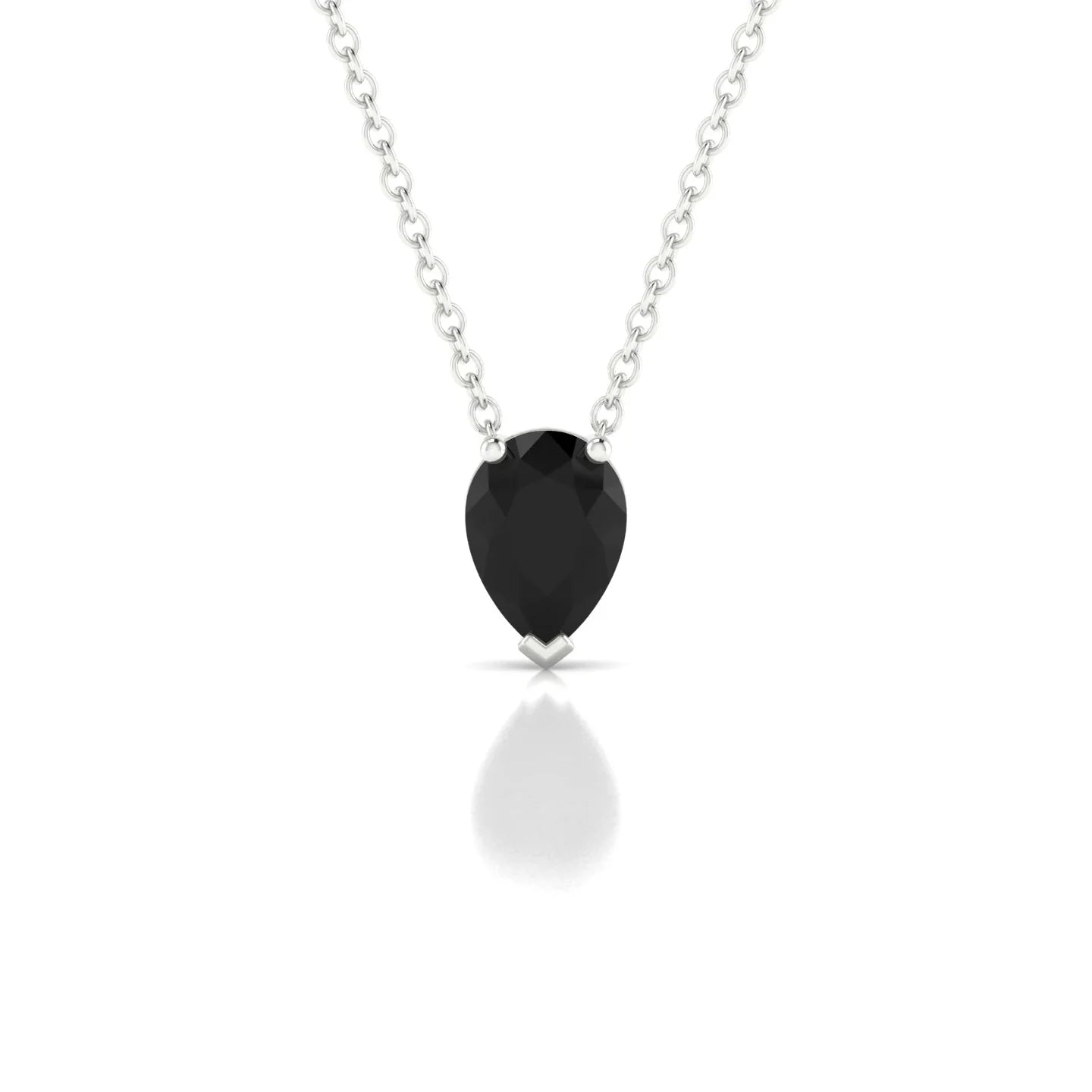Radiance | 18k White Gold 7 x 5 mm Pear Black Diamond Pendant
