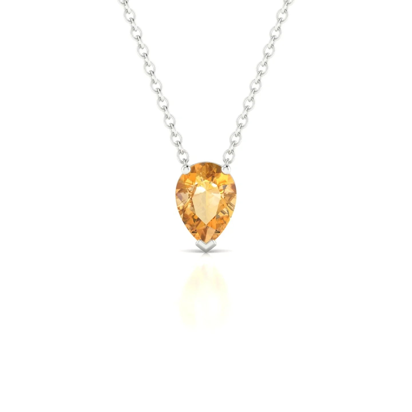 Radiance | 18k White Gold 7 x 5 mm Pear Citrine Pendant
