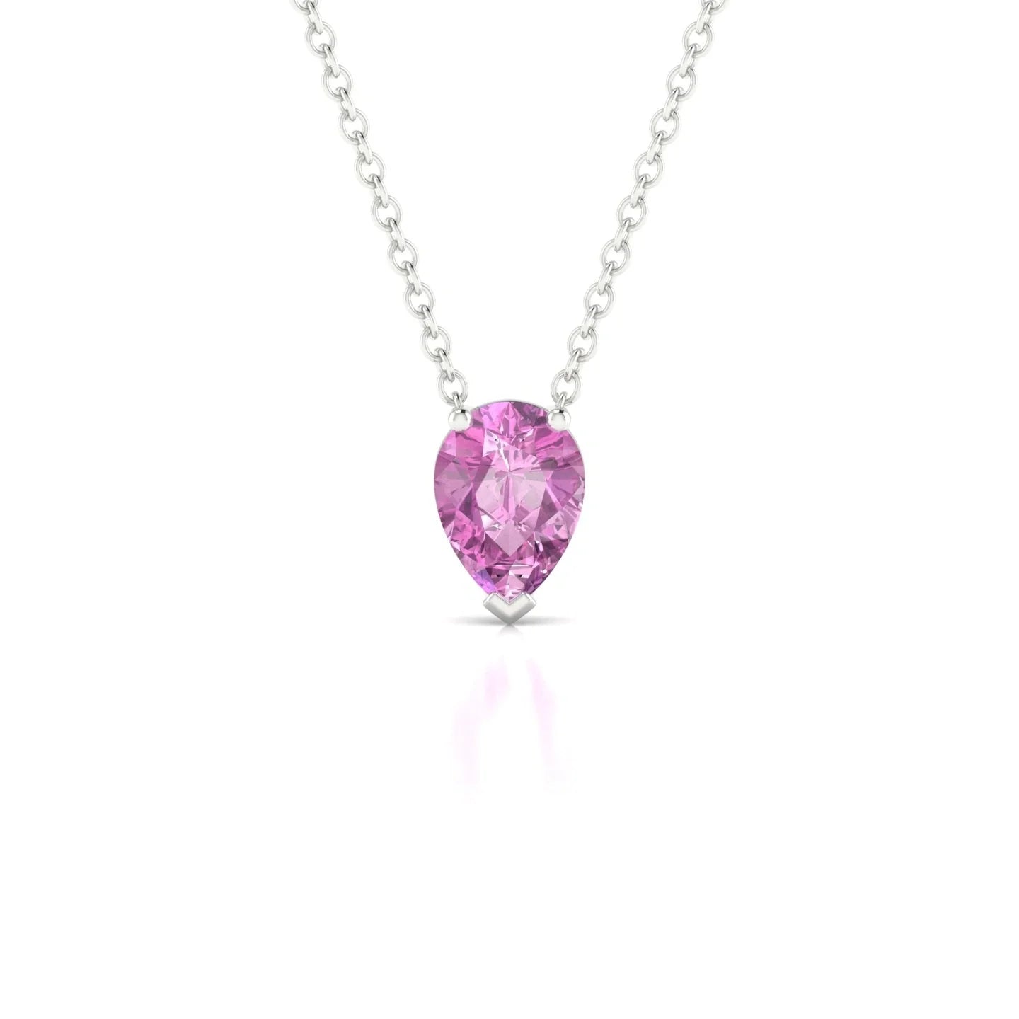Radiance | 18k White Gold 7 x 5 mm Pear Pink Sapphire Pendant