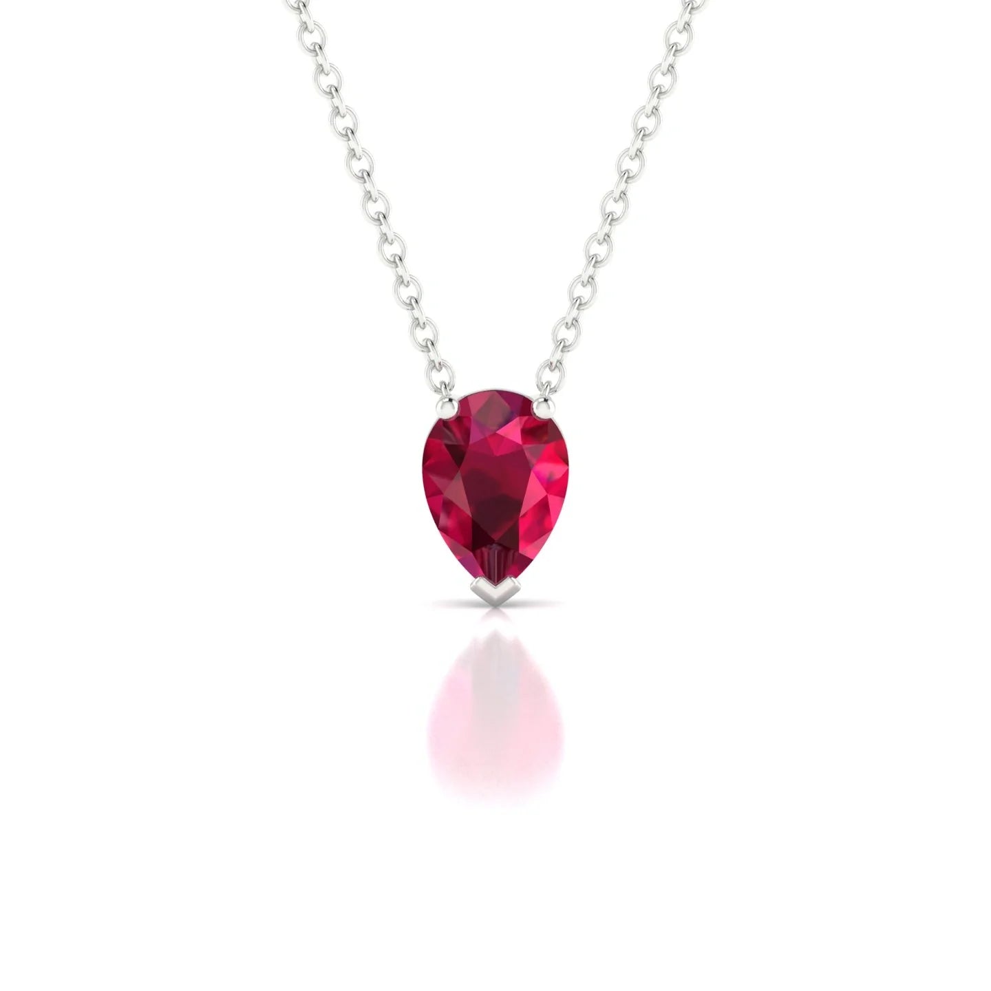 Radiance | 18k White Gold 7 x 5 mm Pear Ruby Pendant