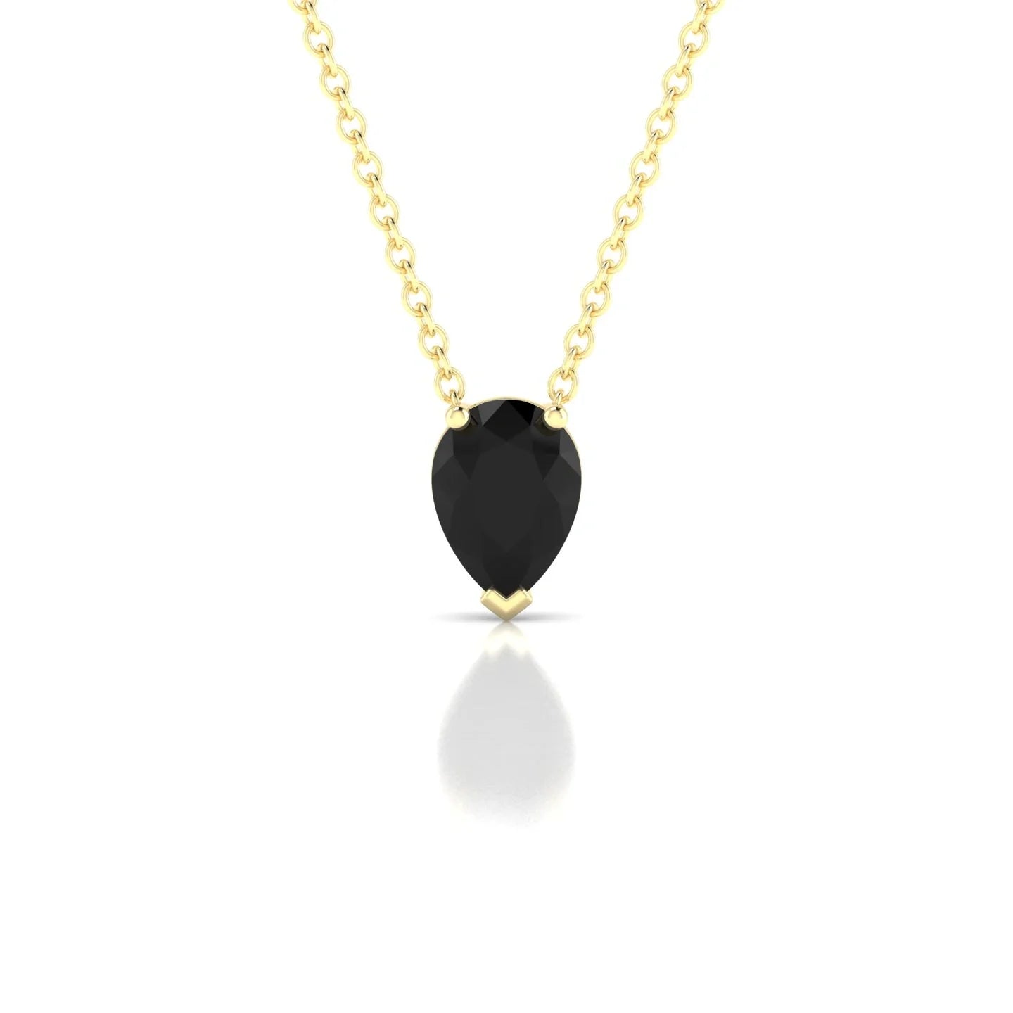 Radiance | 18k Yellow Gold 7 x 5 mm Pear Black Diamond Pendant