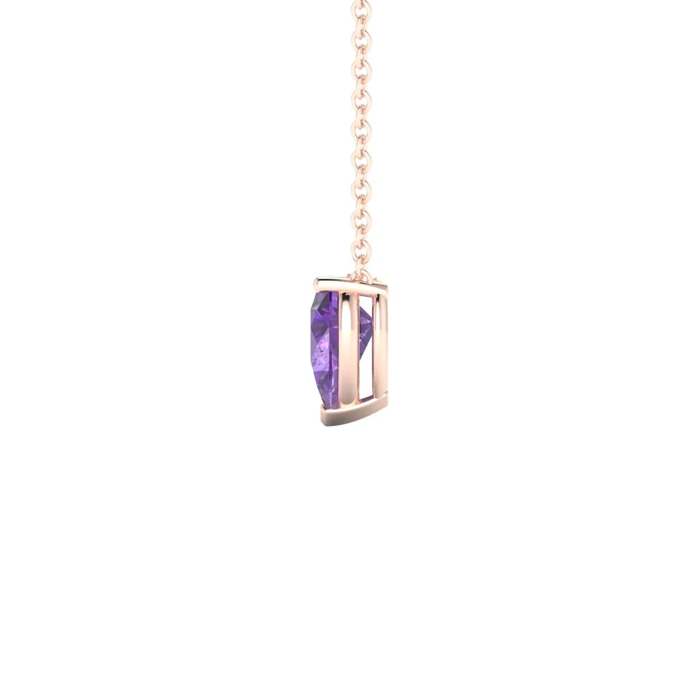 Radiance | 18k Rose Gold 7 x 5 mm Pear Amethyst Pendant