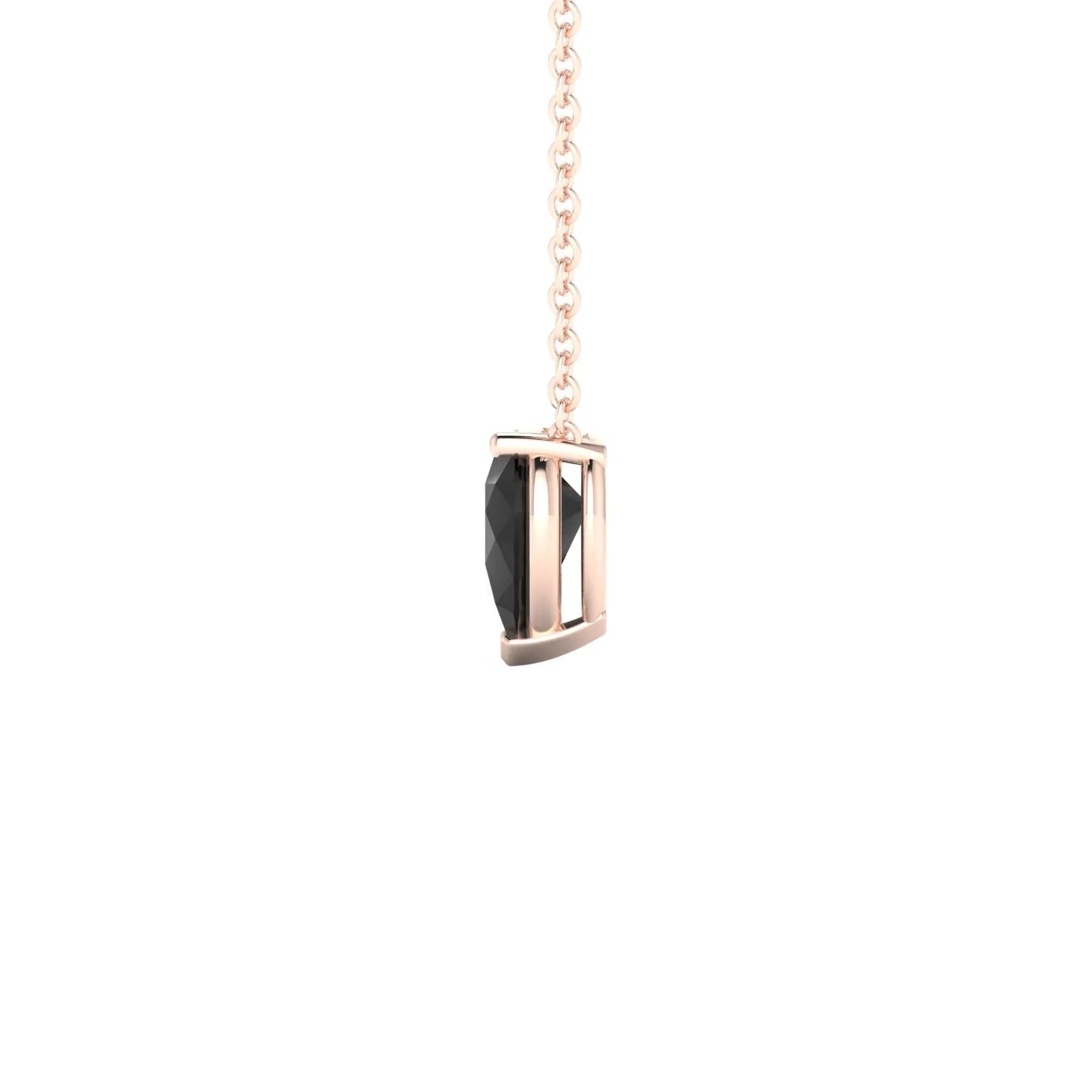Radiance | 18k Rose Gold 7 x 5 mm Pear Black Diamond Pendant