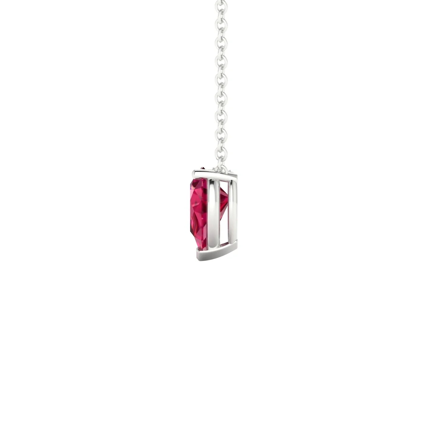 Radiance | 18k White Gold 7 x 5 mm Pear Ruby Pendant