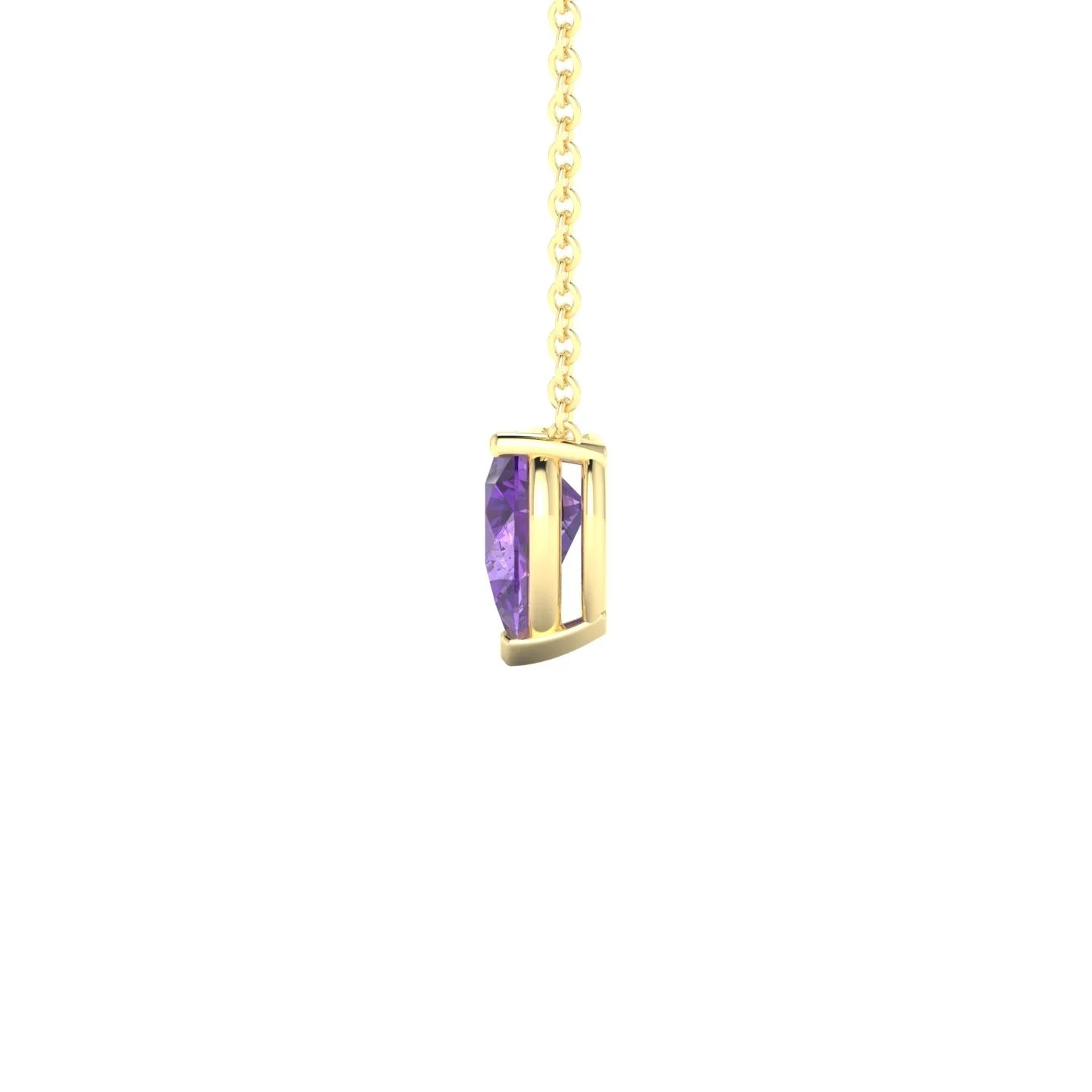 Radiance | 18k Yellow Gold 7 x 5 mm Pear Amethyst Pendant