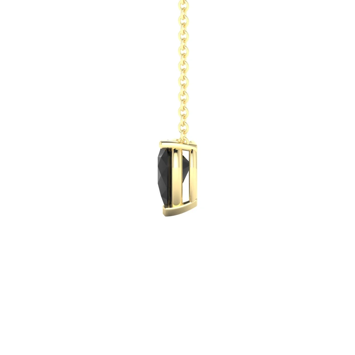 Radiance | 18k Yellow Gold 7 x 5 mm Pear Black Diamond Pendant