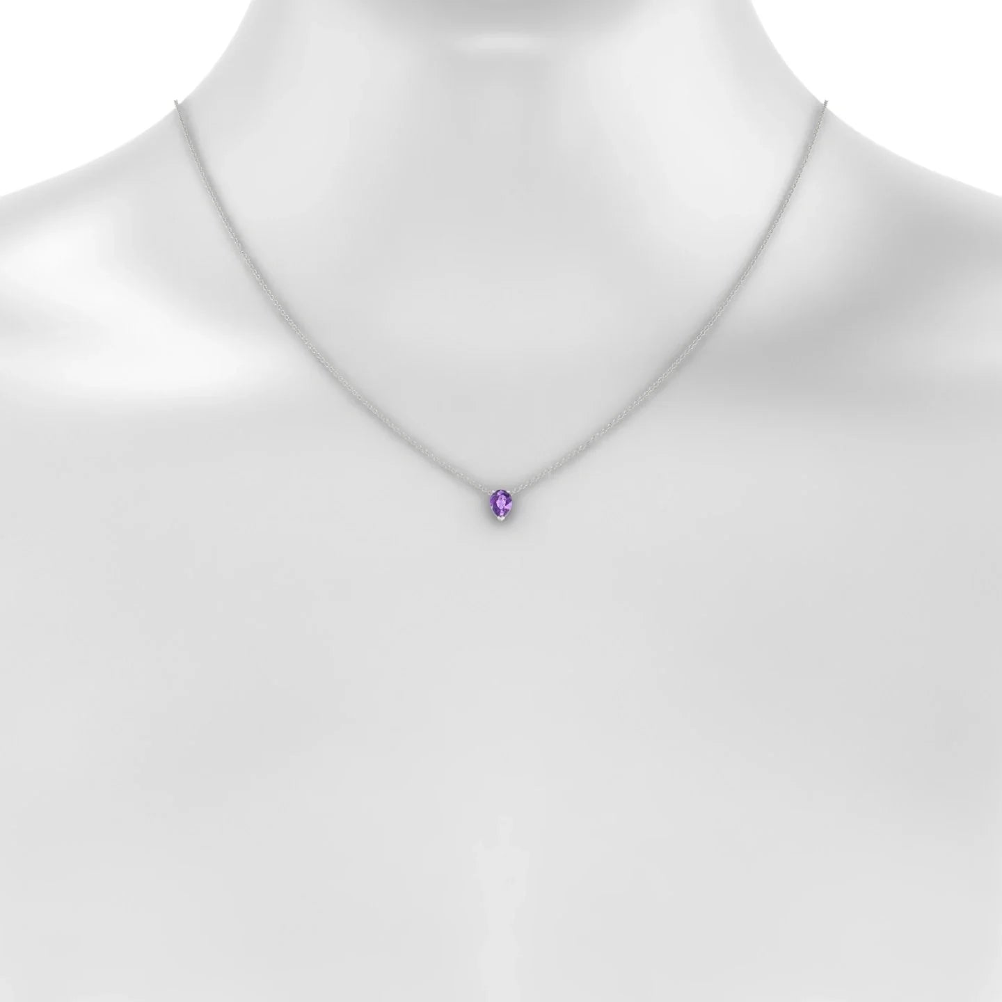 Radiance | 18k White Gold 7 x 5 mm Pear Amethyst Pendant