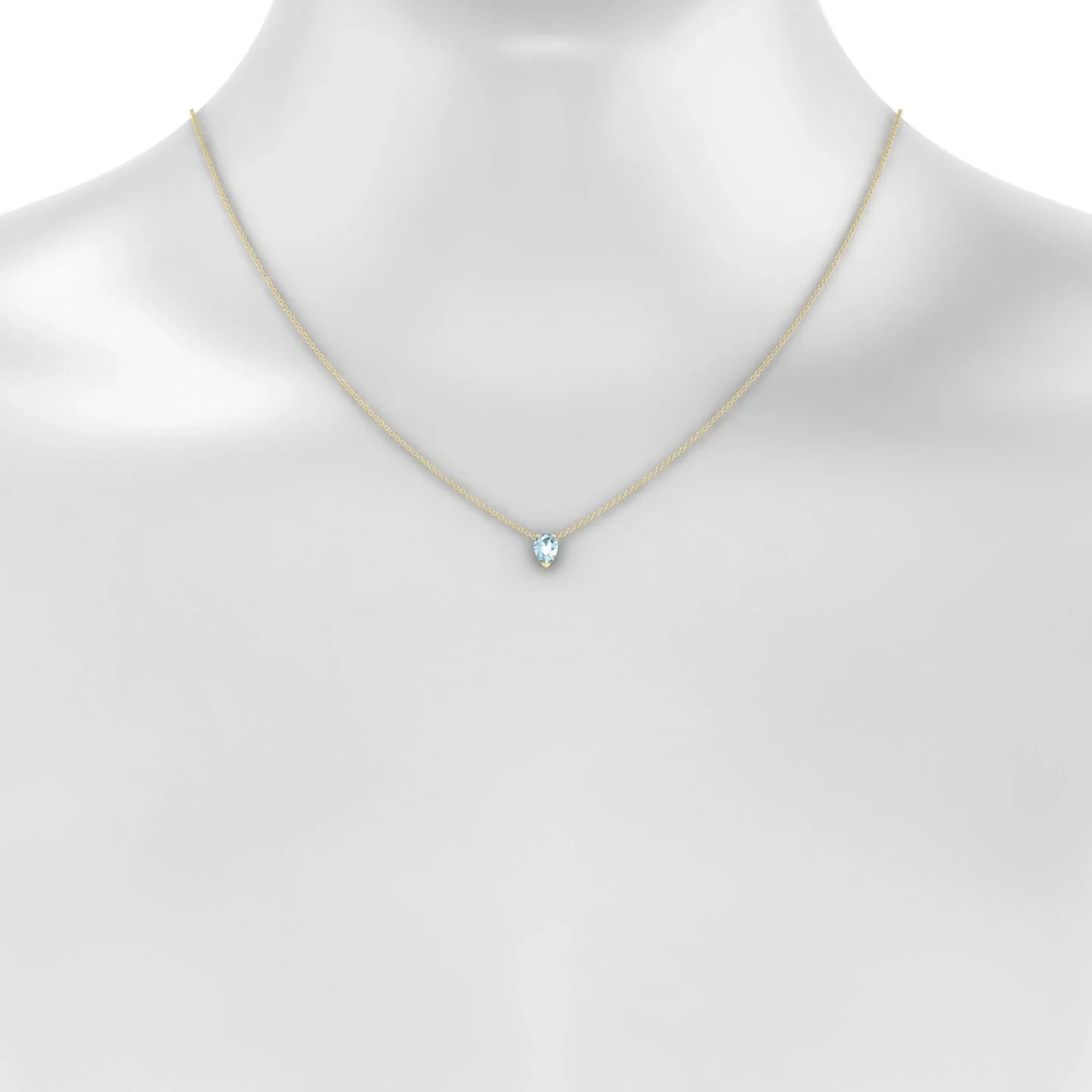 Radiance | 18k Yellow Gold 7 x 5 mm Pear Aquamarine Pendant